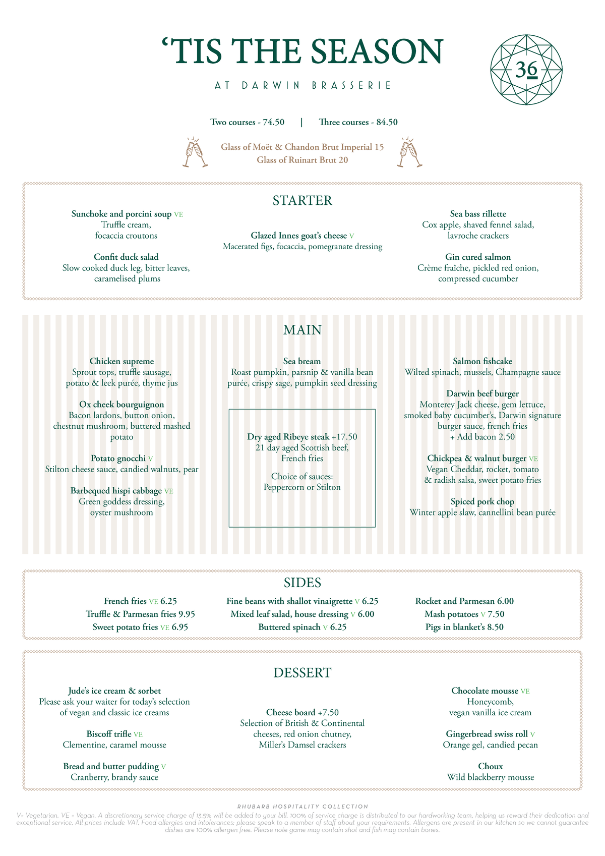Darwin Festive Set Menu 2: 3 Courses for £24 - Studocu