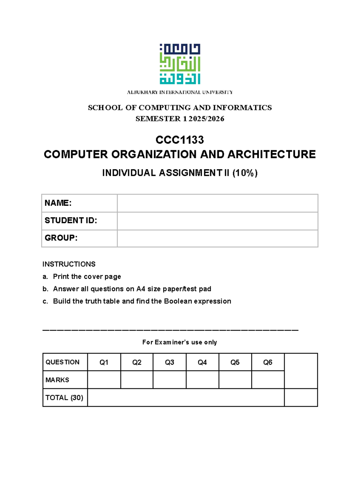 CCC1133 Tutorial 4 (2025) - SCHOOL OF COMPUTING AND INFORMATICS ...