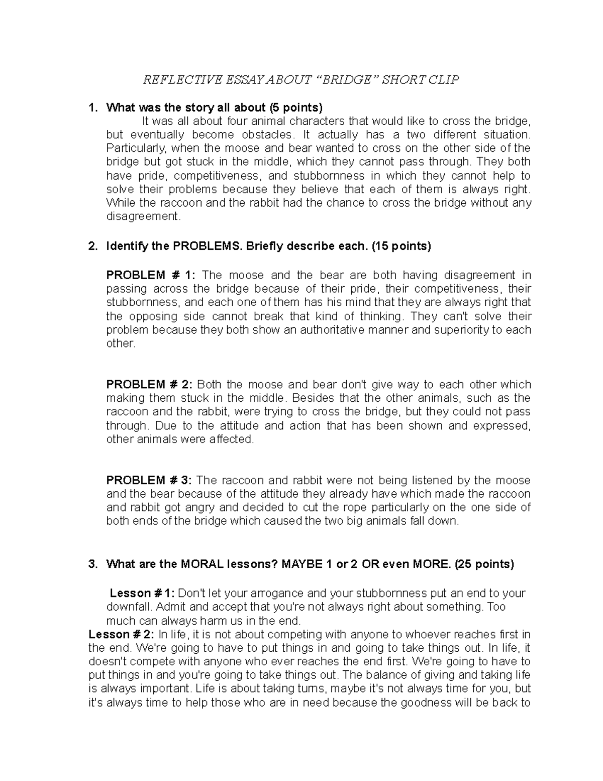 Reflective Essay on 
