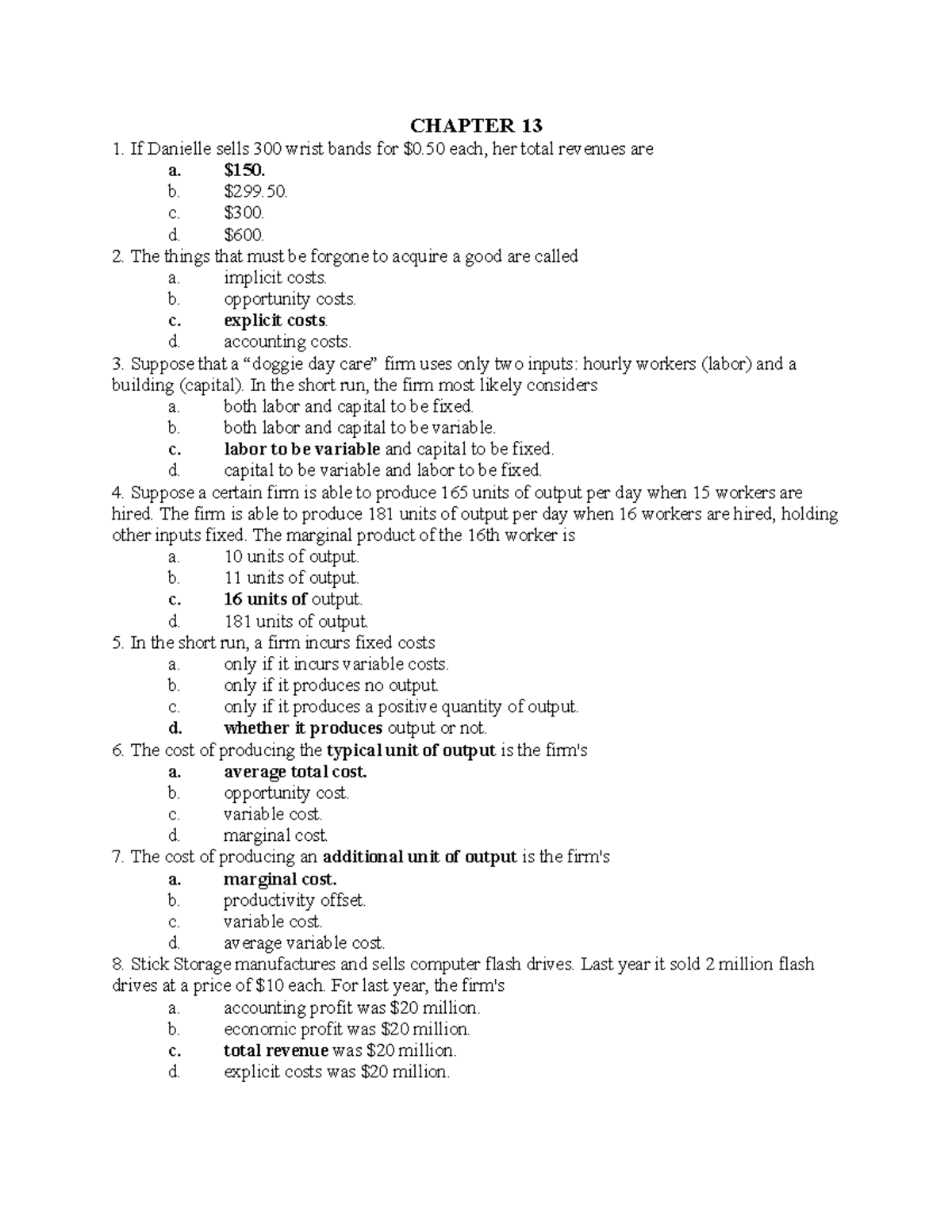 CHAPTER 13 Test Review - Key Concepts and Questions - Studocu