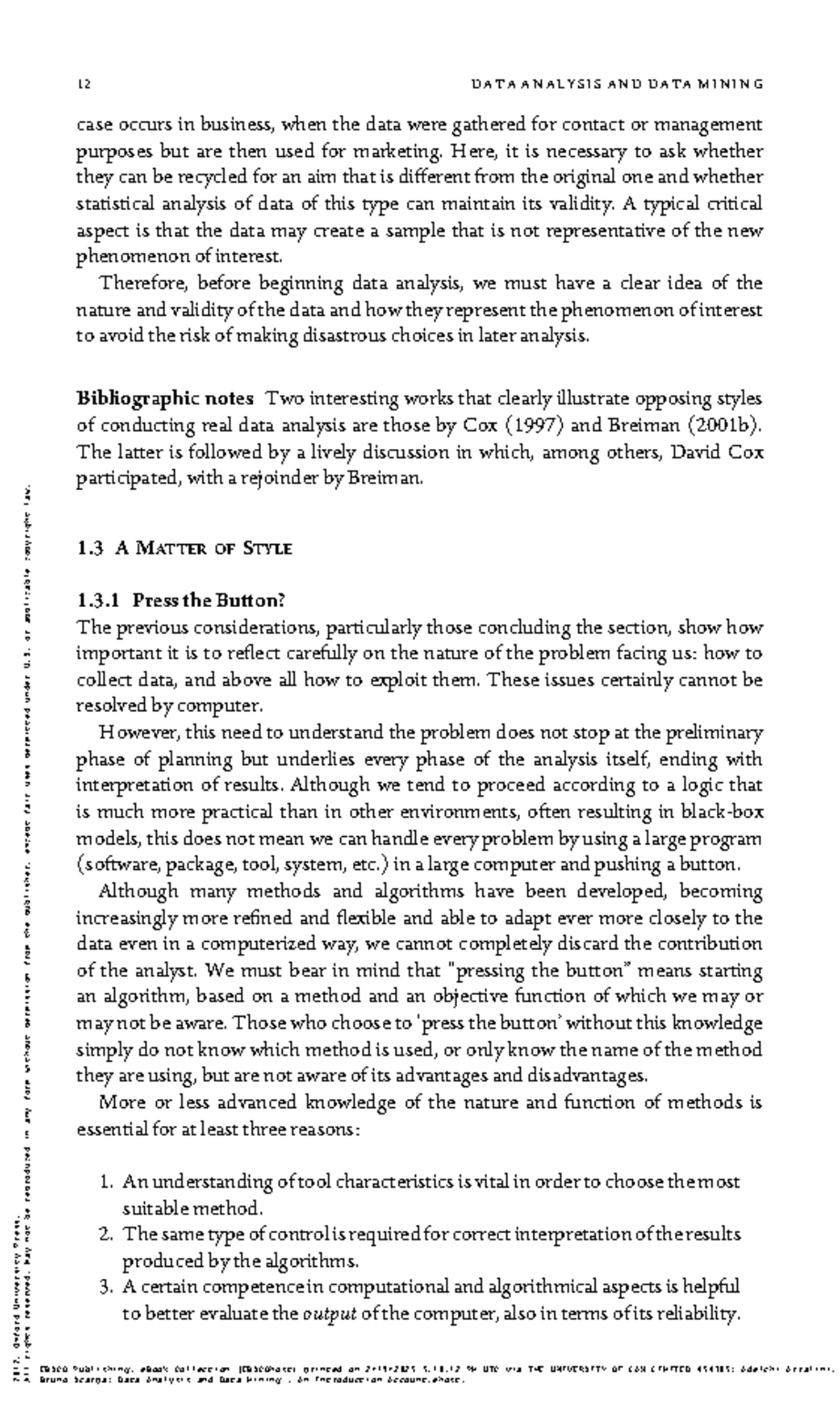Data Analysis and Data Mining: Insights and Techniques (2012) - Studocu