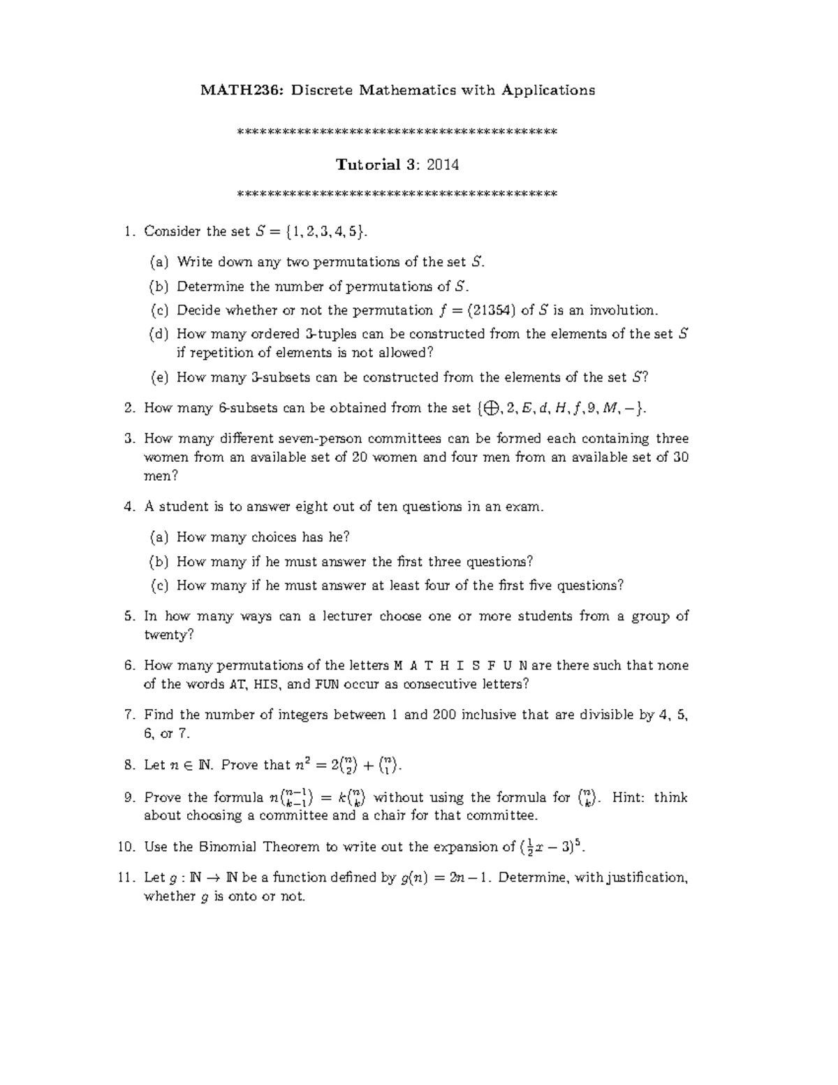 CHAPTER 1 TUTORIAL 2 SOLUTIONS - DISCRETE RANDOM VARIABLE - Studocu