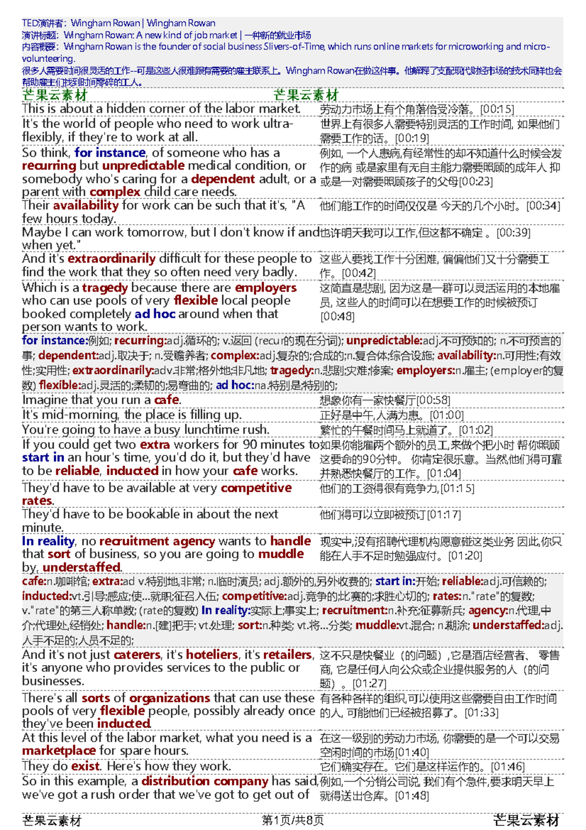 Wingham Rowan 2012: Exploring a New Job Market for Flexibility - Studocu