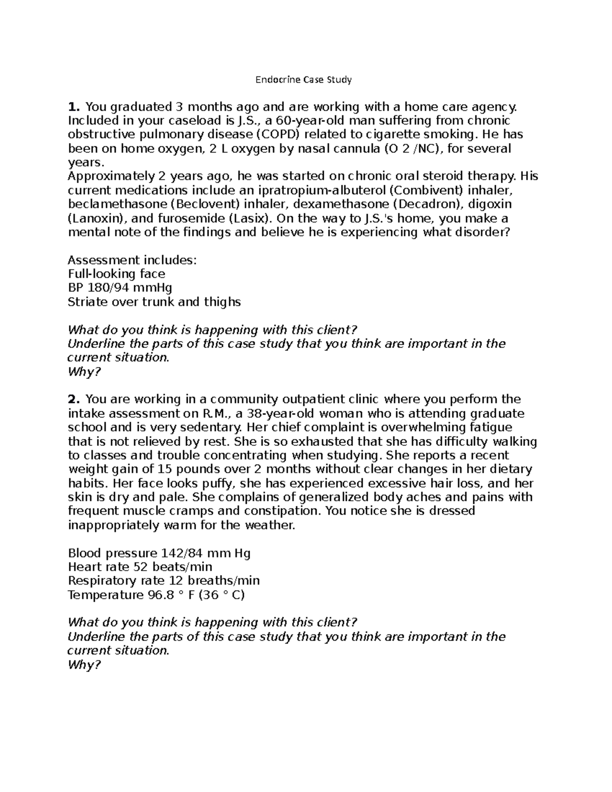 Endocrine Case Studies: Clinical Evaluations and Client Assessments ...