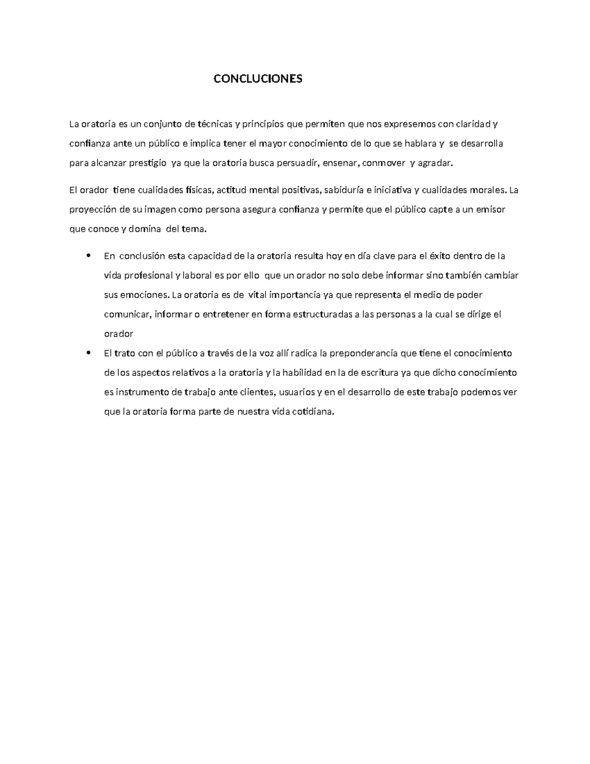 Conclusiones sobre la Importancia de la Oratoria en la Comunicación ...