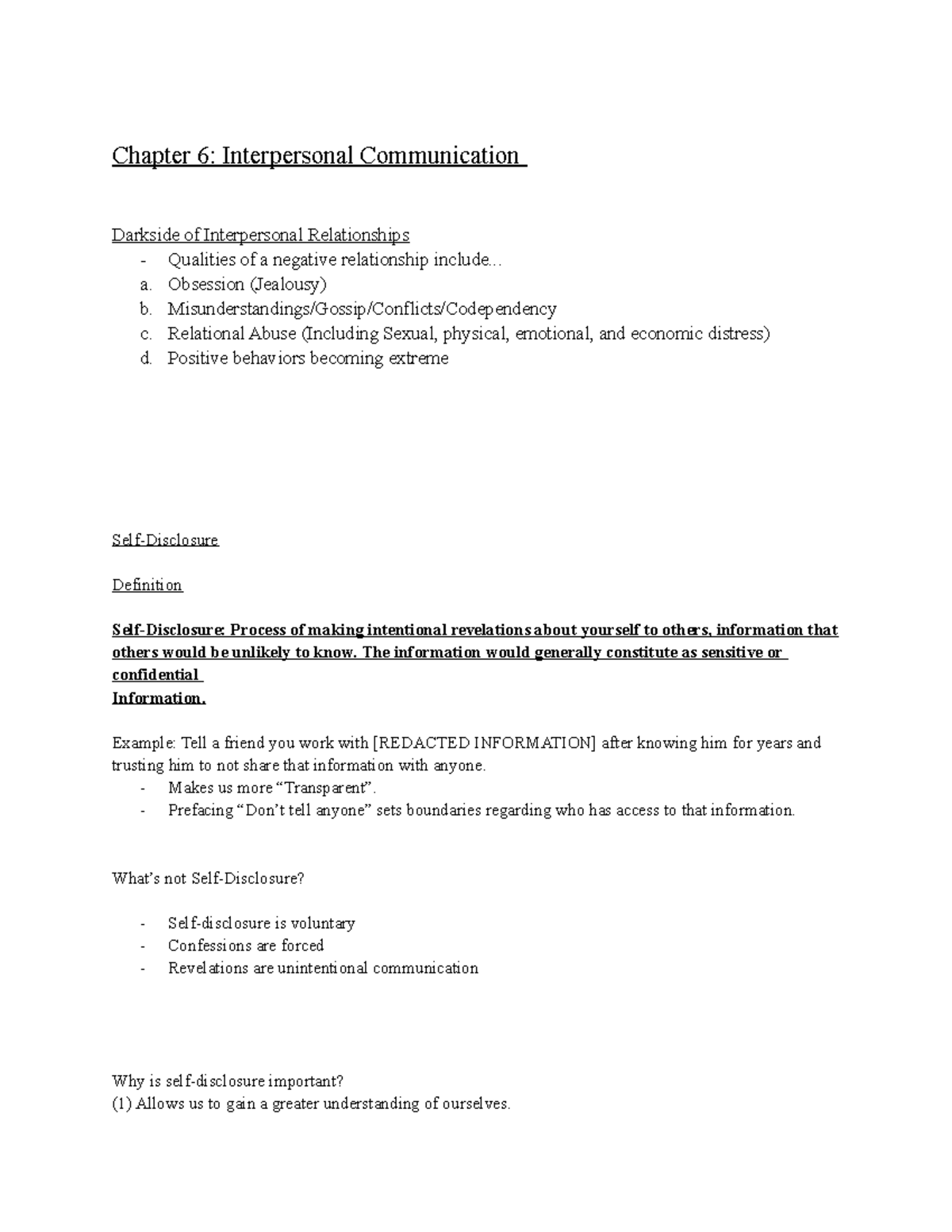 Chapter 6 Interpersonal Communication - Chapter 6: Interpersonal ...