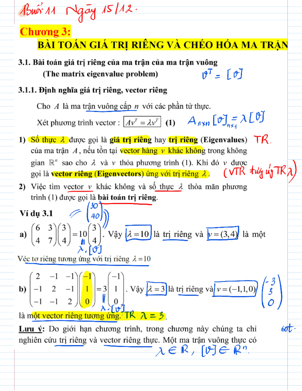 Busi11 Ngày 3: Bài Toán Giá Trị Riêng và Vector Riêng trong Ma Trận ...