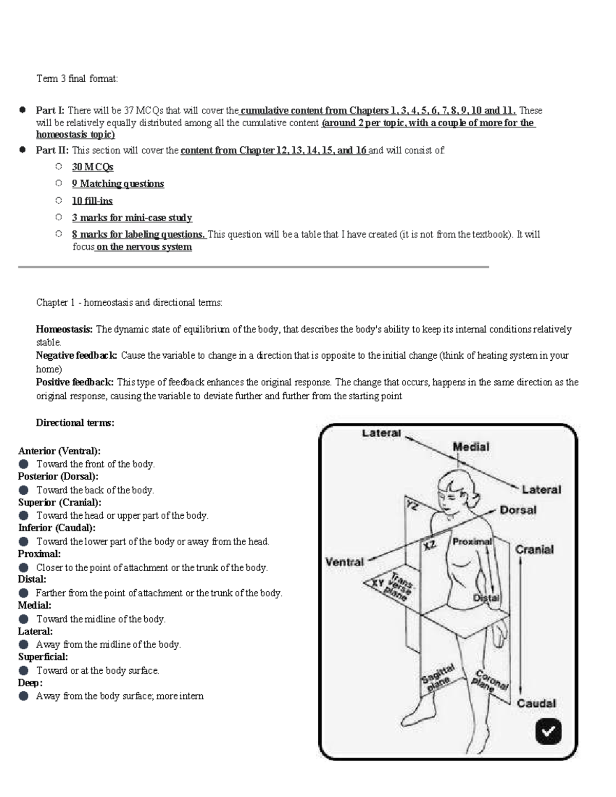1002 - Term 3 Final Exam Review: MCQs and Key Concepts - Studocu
