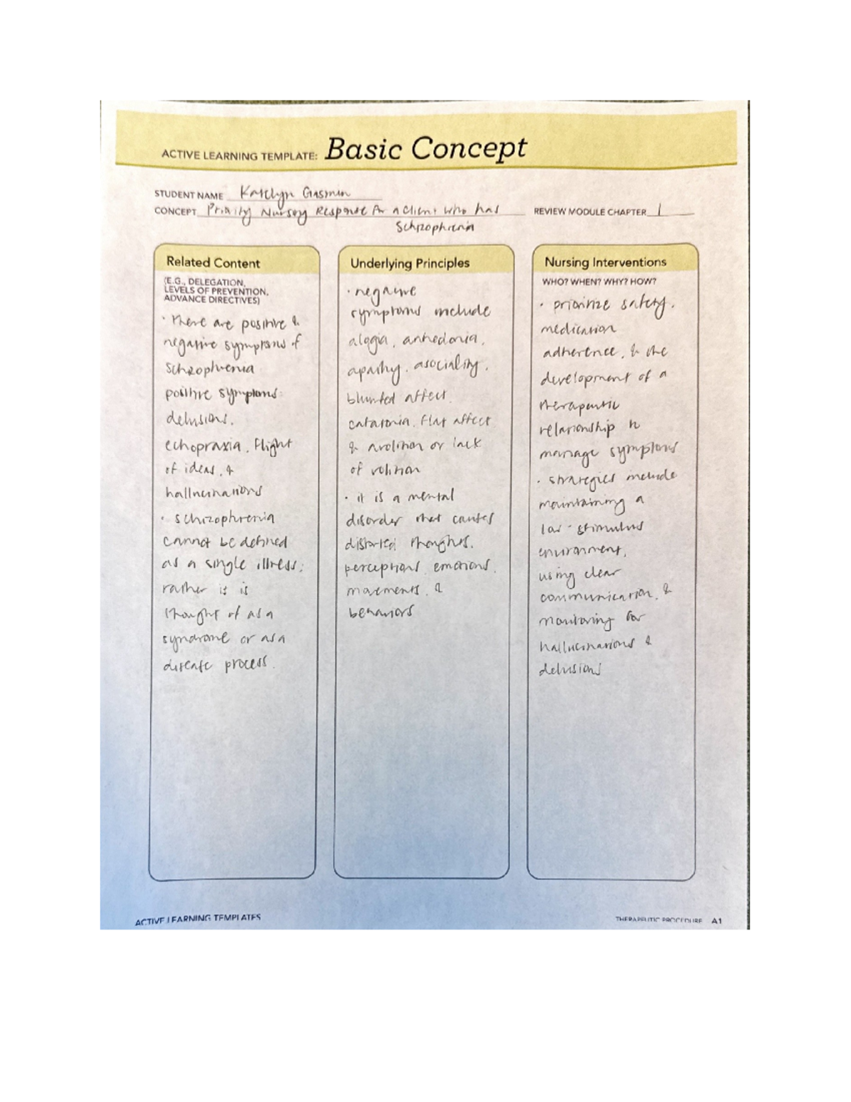 ACTIVE LEARNING TEMPLATE REVIEW MODULE: NURSING INTERVENTIONS - Studocu