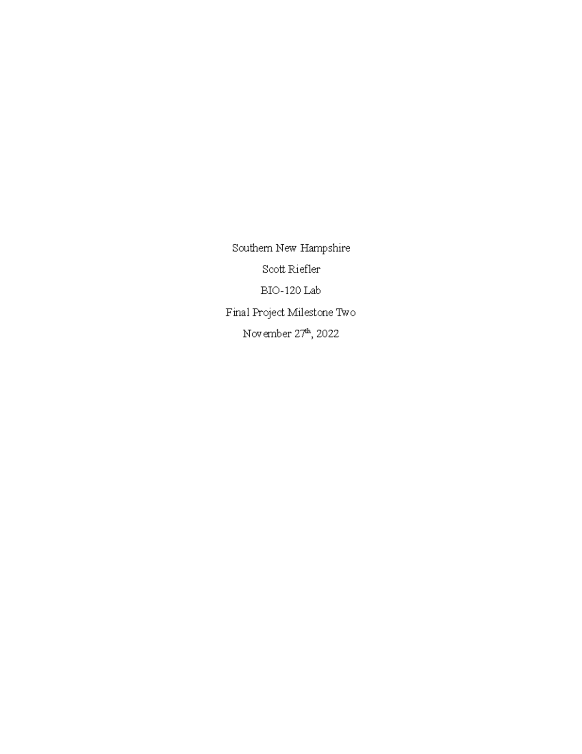 BIO-120 Lab Final Project Milestone Two: Freezing Point Experiment ...