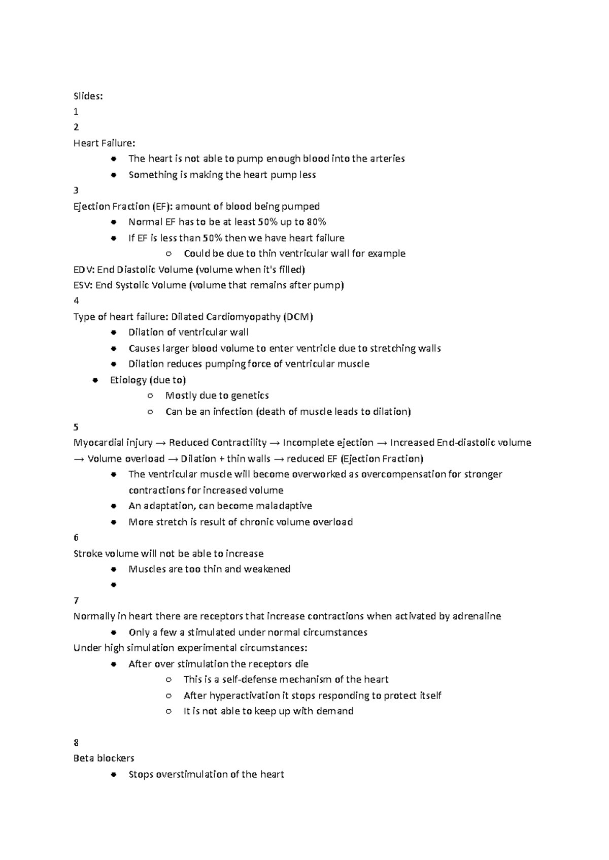 L Ifesci 3AA3 Heart Failure Lecture Notes: Understanding EF & DCM - Studocu