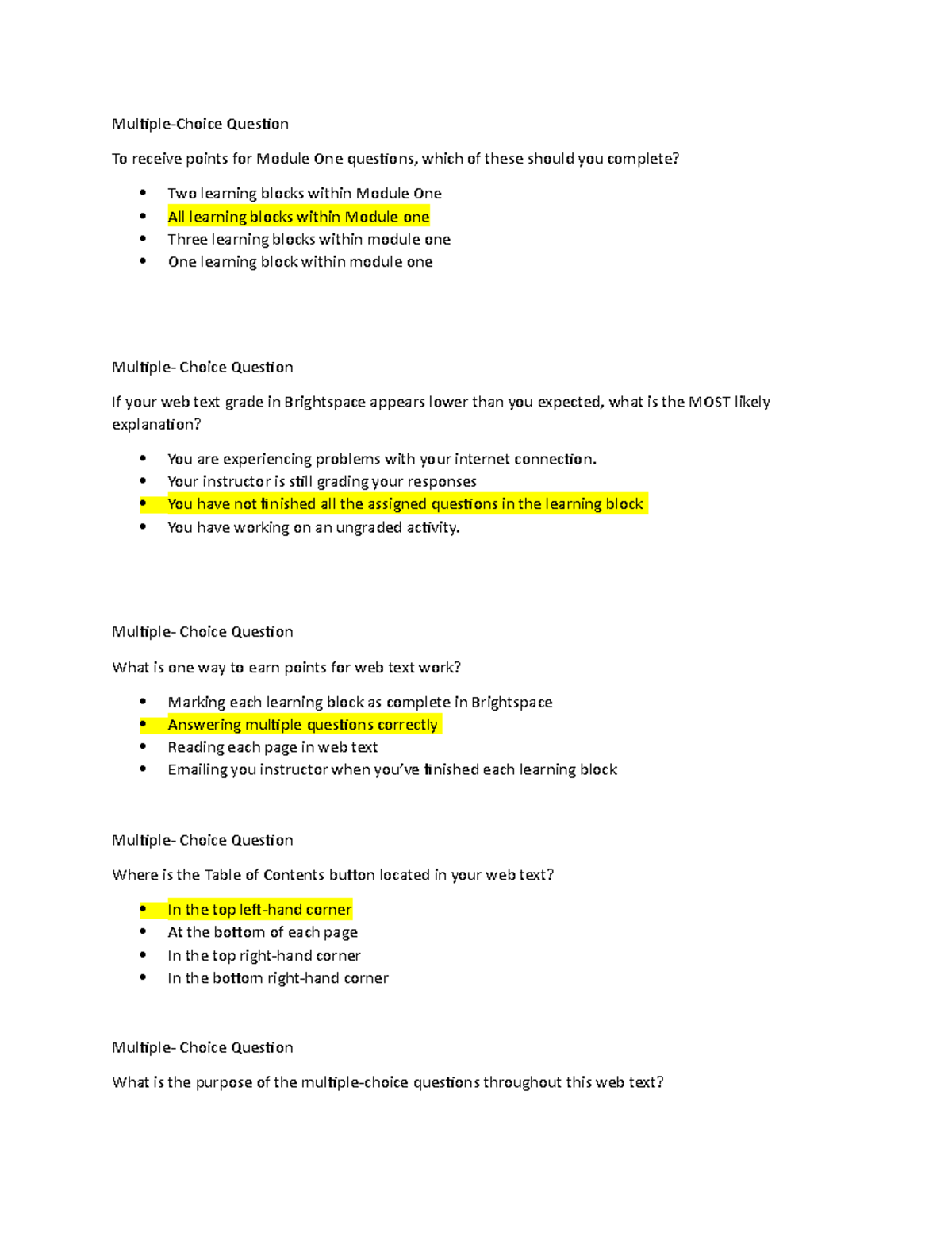 Module One: Intro to Humanities MCQ and Short Answer Review - Studocu