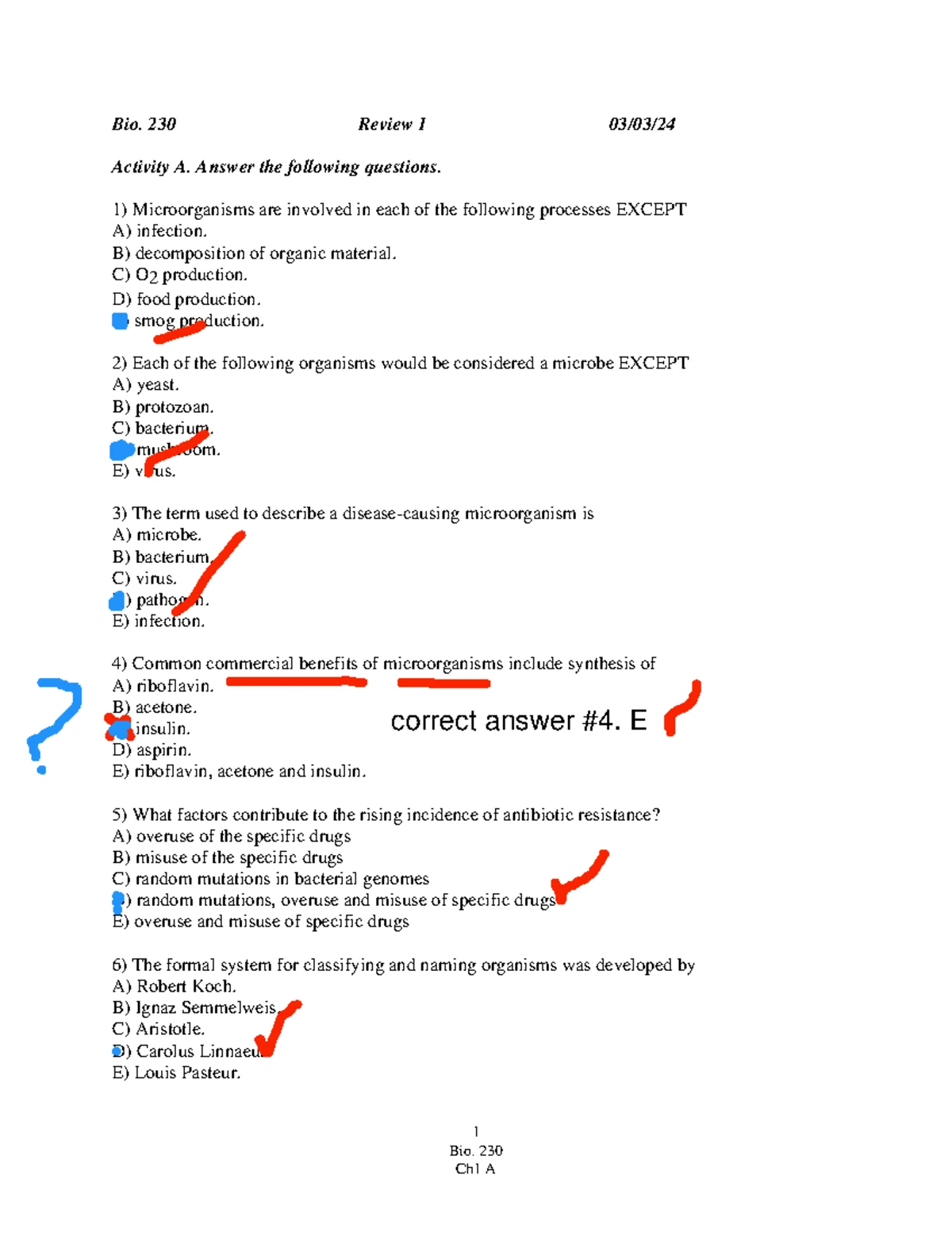 BIO 230 Final Exam Study Guide: Unit 1 Overview and Key Concepts - Studocu
