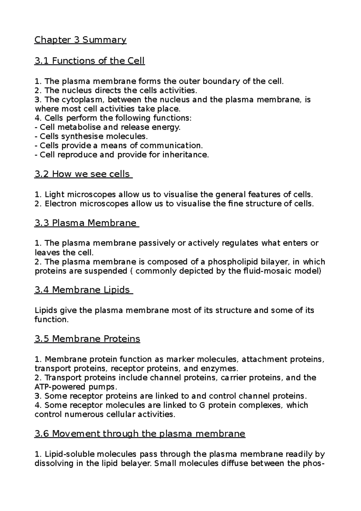 Chapter 3 Summary: Cell Structure & Function in Seeley's Anatomy - Studocu