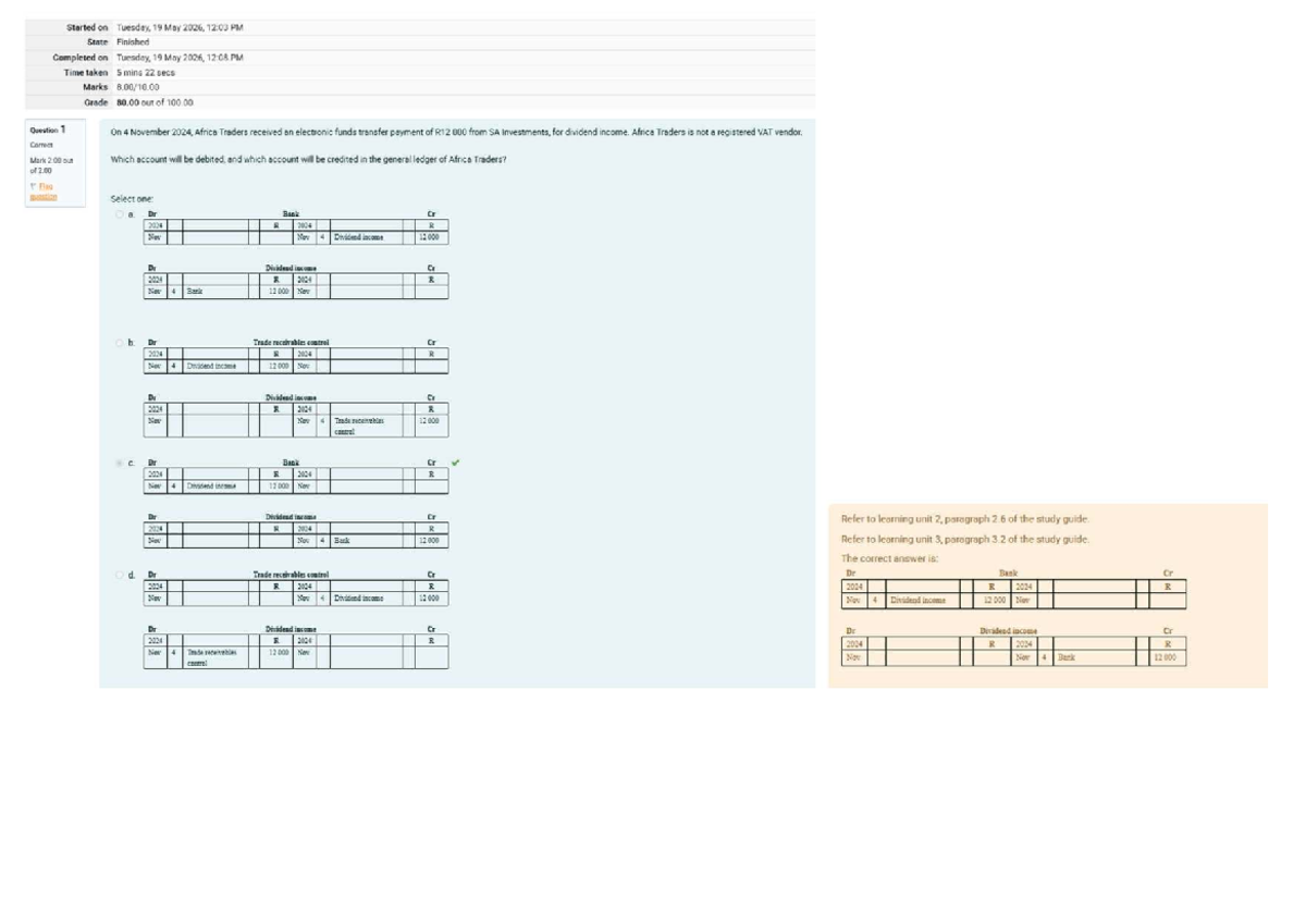 FAC1501 Learning Unit 3 Quiz 1: Accounting Transactions Analysis - Studocu