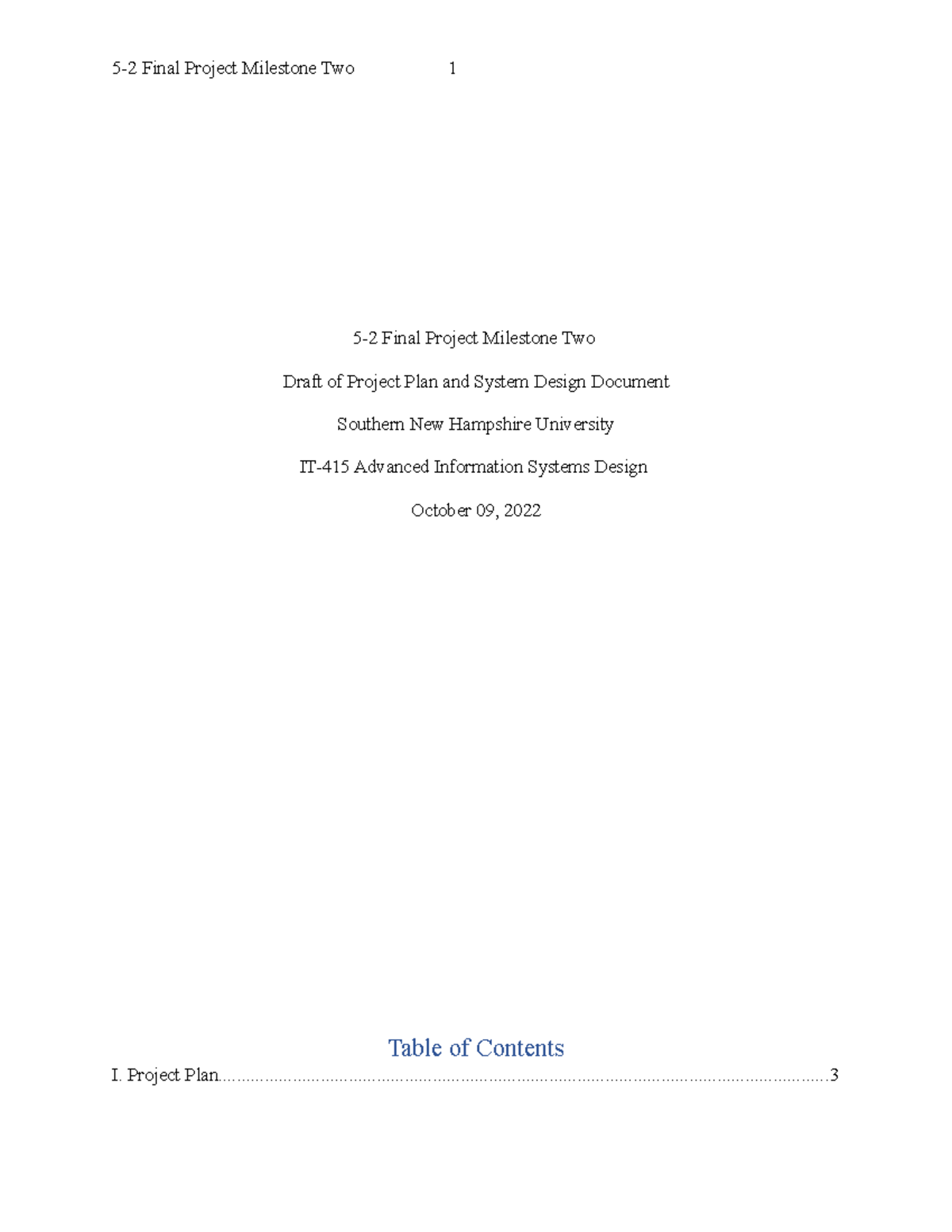 IT-415 Final Project Milestone Two: Project Plan & System Design Draft ...