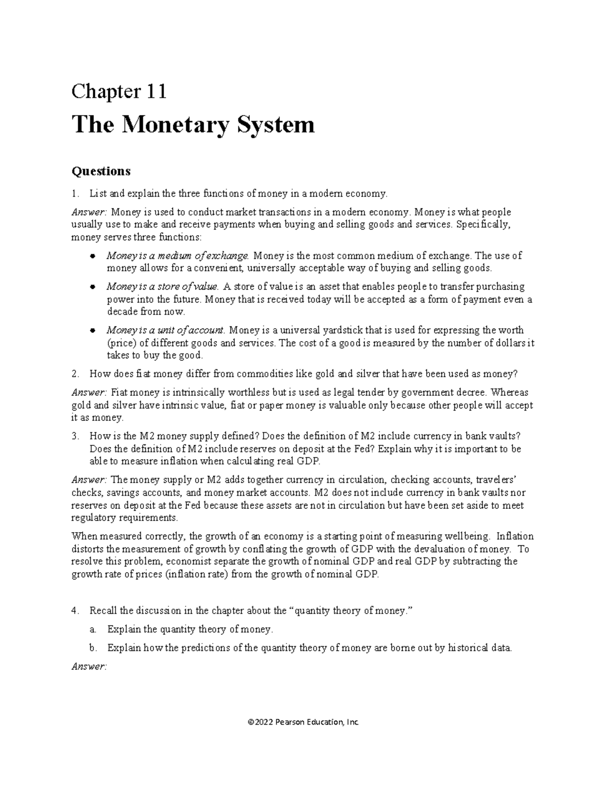 Final Exam Notes on Monetary System (Chapter 11) - ECON 101 - Studocu