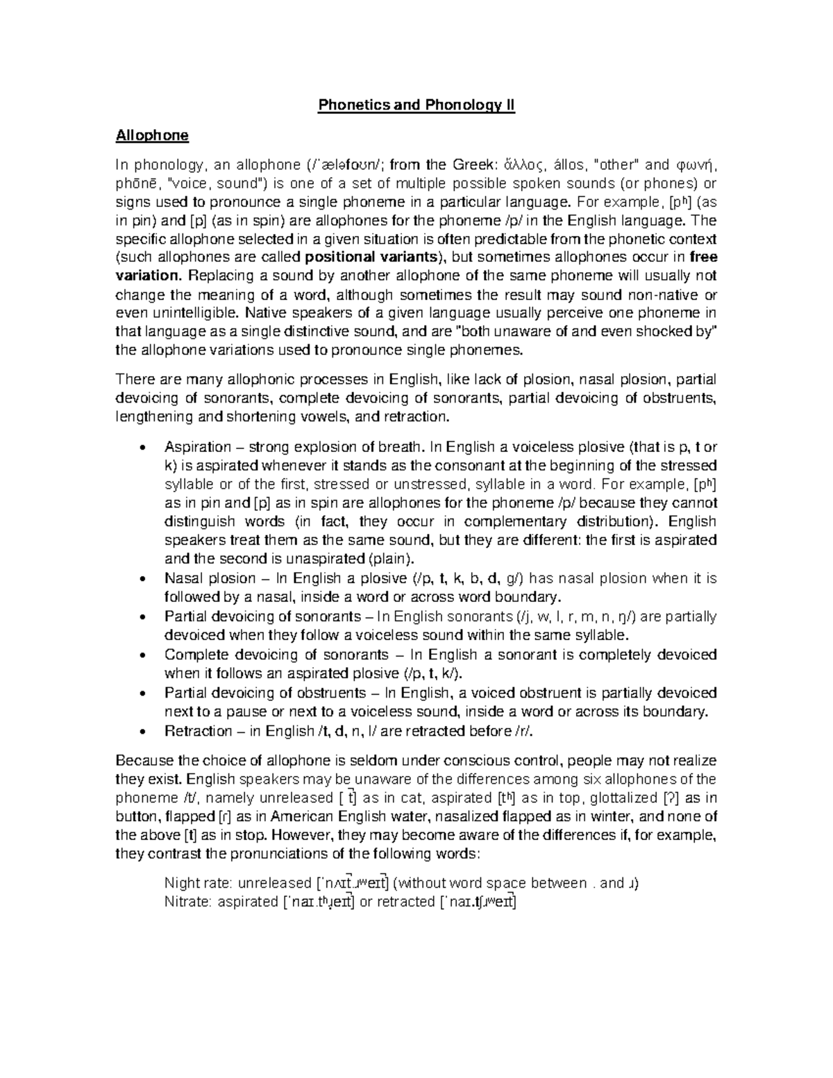 Allophones in Phonetics and Phonology II: A Comprehensive Overview ...
