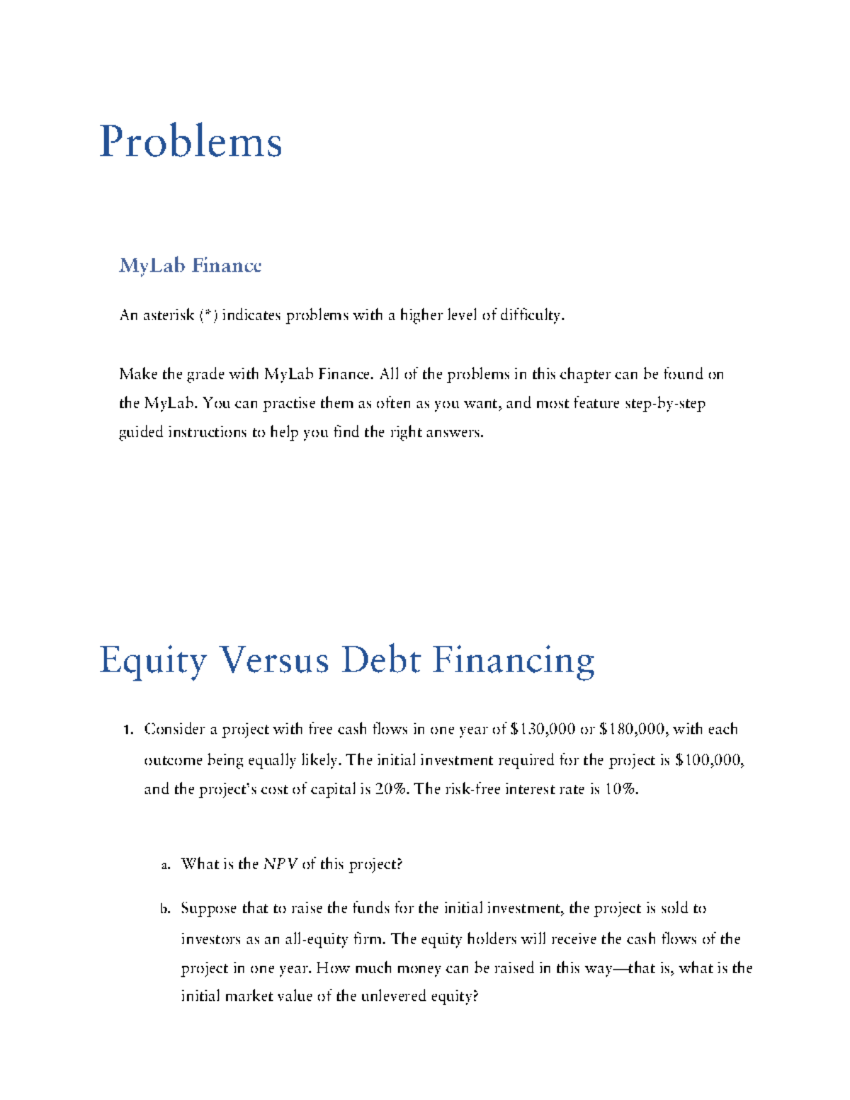 Capital Structure Problems - Chapter 17 Analysis on Equity and Debt ...