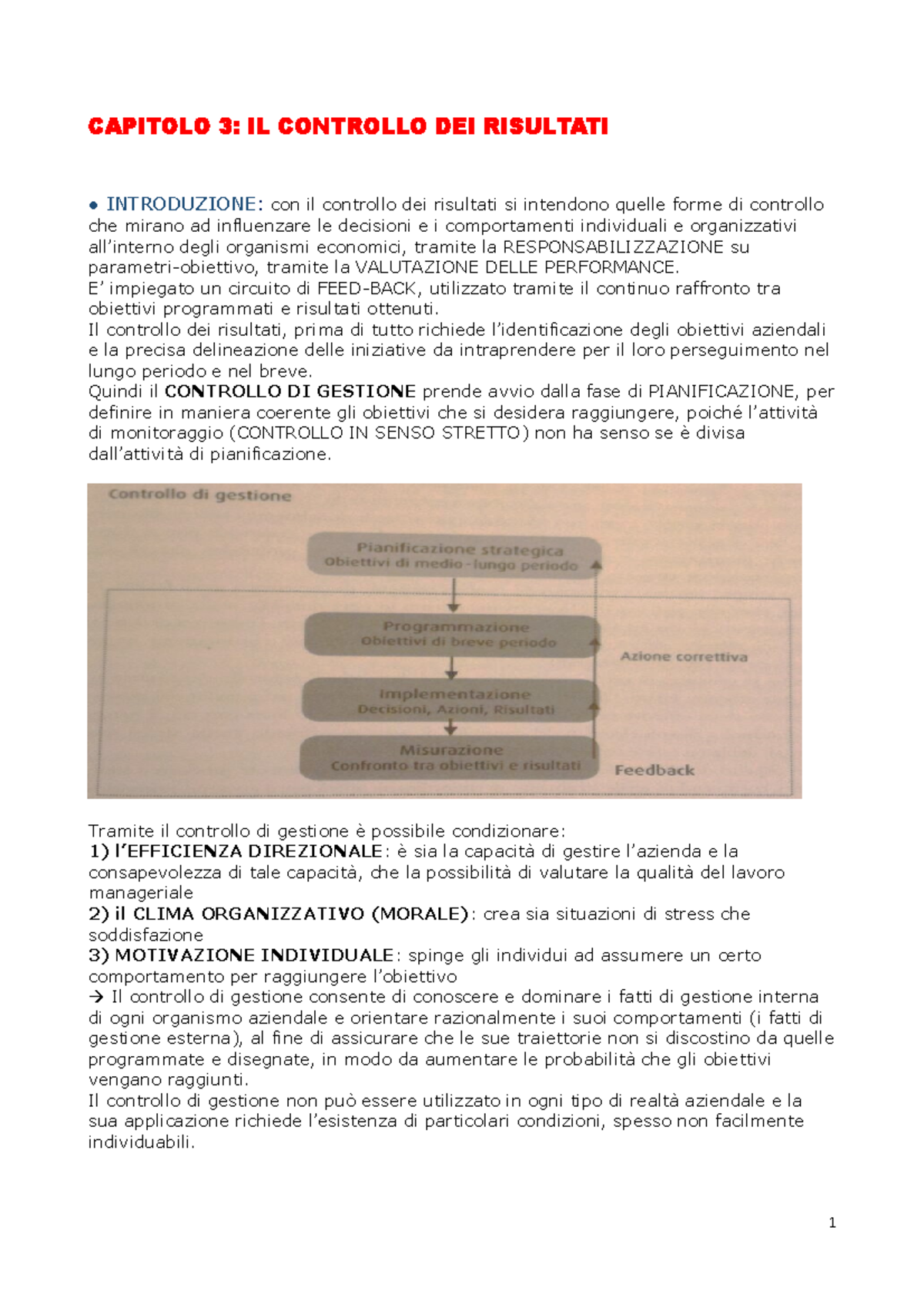Riassunto Metodologie e Strumenti di Controllo di Gestione - Libro ...