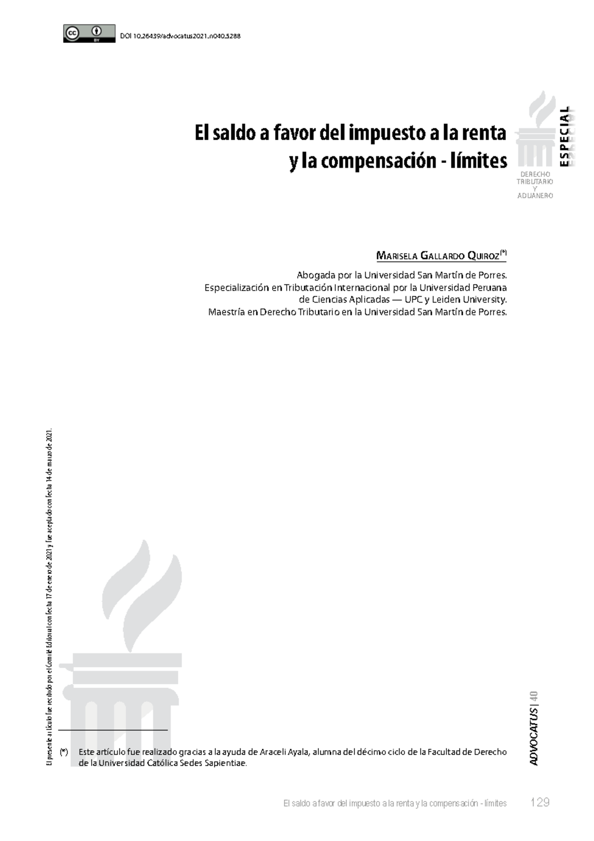 5288-Estudio del Saldo a Favor del Impuesto a la Renta y su ...