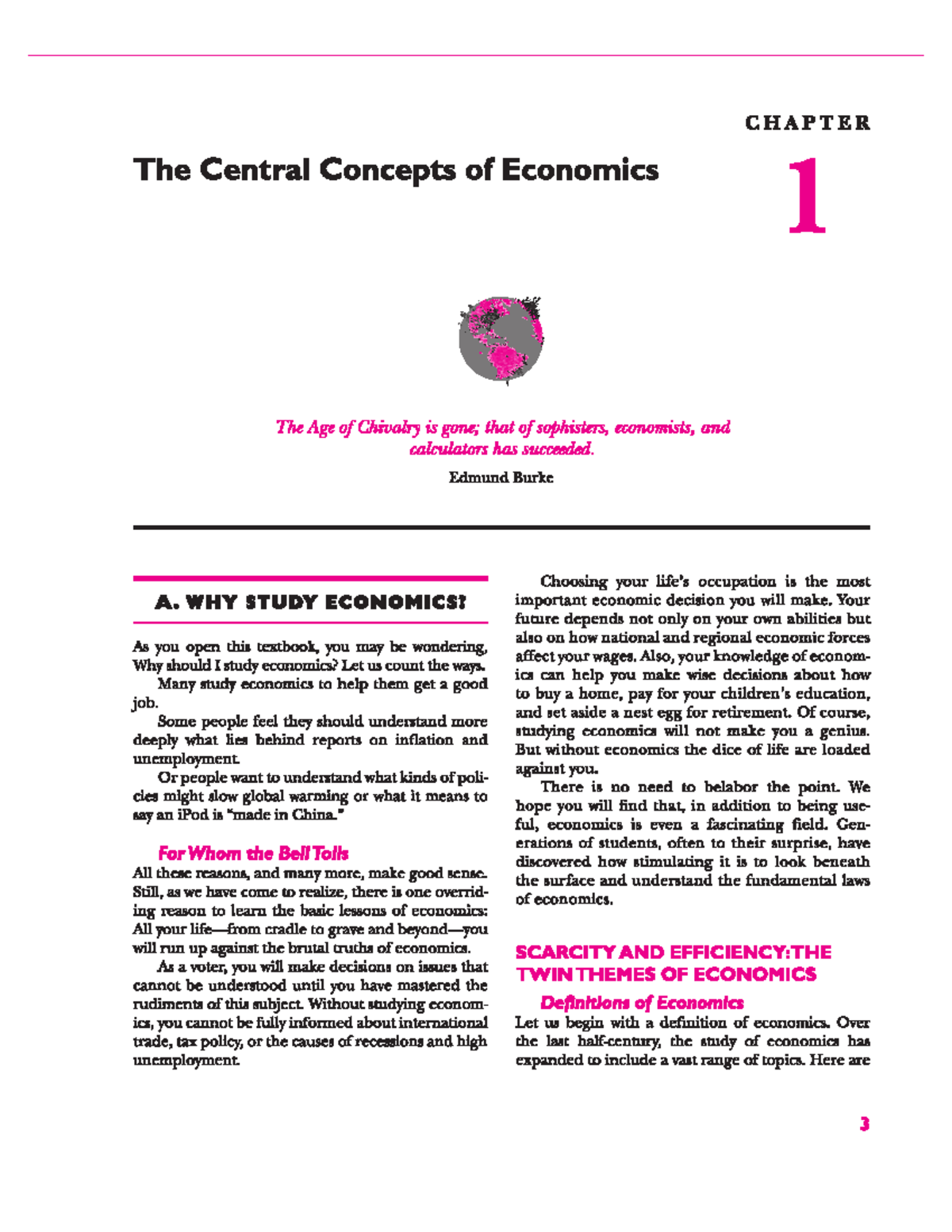 ECONOMICS 101 - CHAPTER 1: The Central Concepts of Economics - Studocu