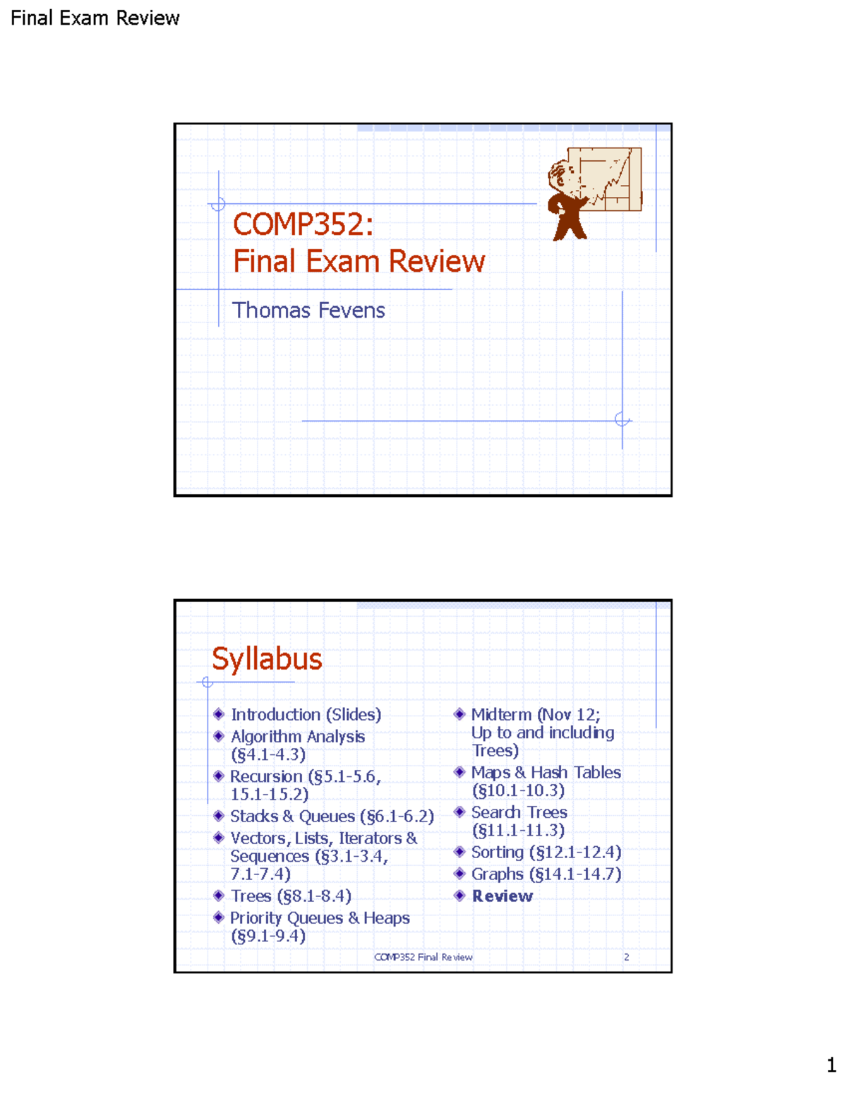COMP352: Final Exam Review Notes for Fall 2023 - Studocu