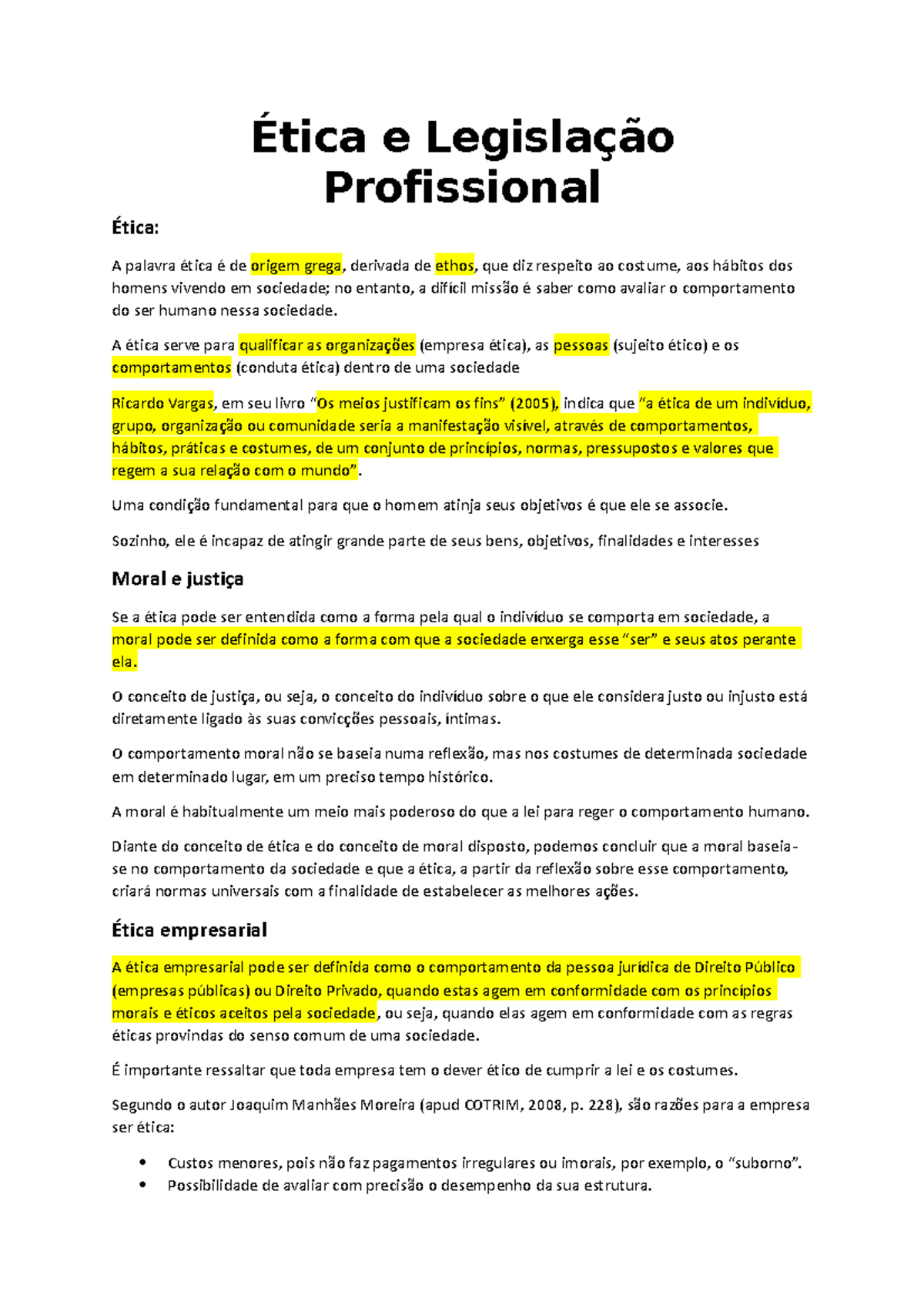 Ética e Legislação Profissional: Fundamentos e Práticas Empresariais ...