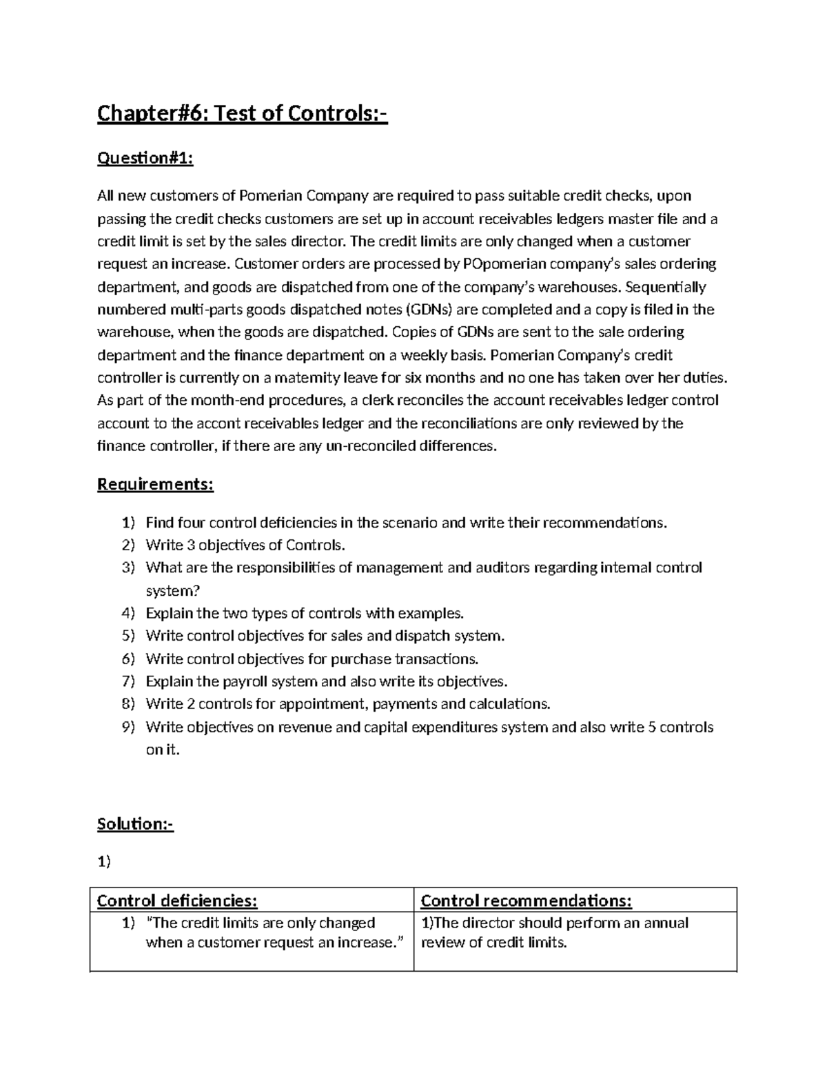 Chapter 6 Controls and Recommendations for F8 Exam - Studocu