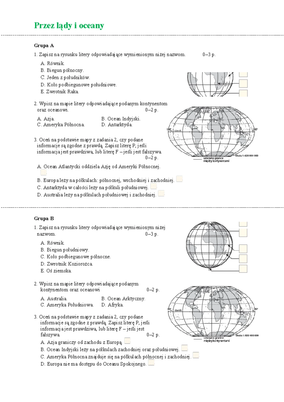 Sprawdzian Z Geografi Początkowe Działy Klasa 5 www.studocu.com