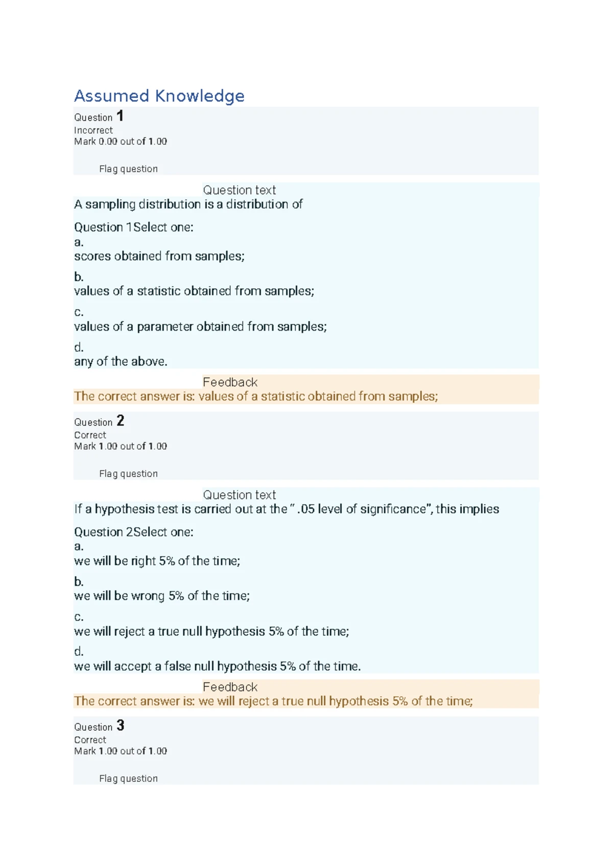 Quiz Answers for Statistical Inference and Hypothesis Testing - Studocu