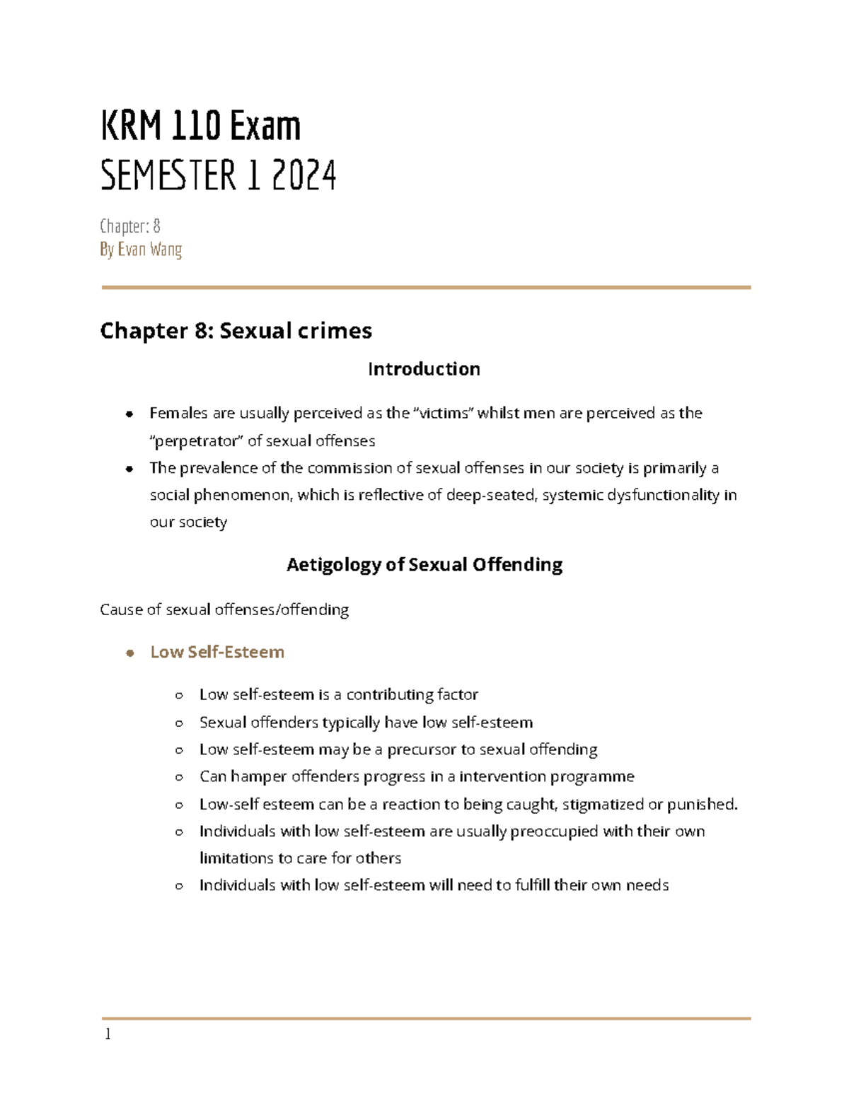 KRM 110 Exam Preparation Notes for Chapter 8 - Studocu