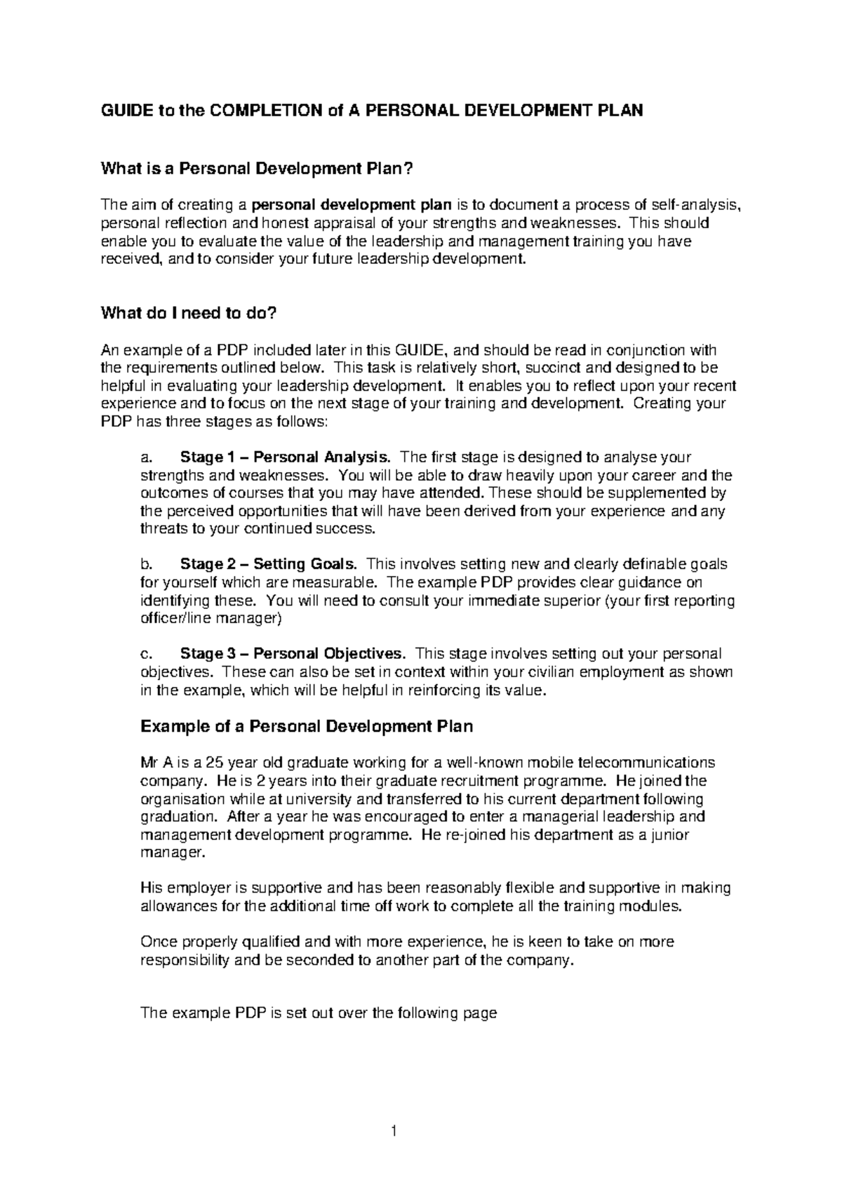 Guide to Completing a Personal Development Plan (PDP) for Leaders - Studocu