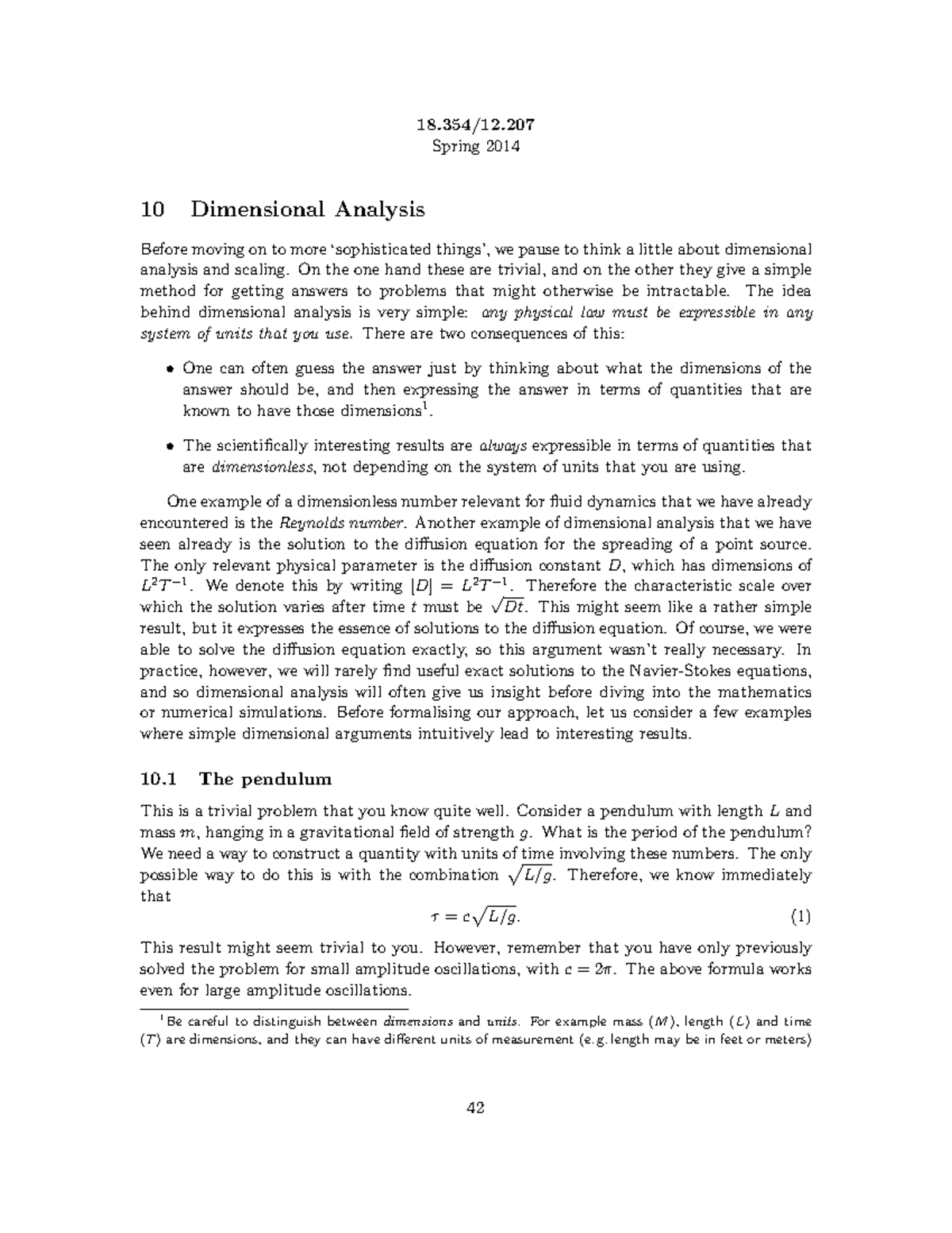 Scaling analysis - MIT - Advanced Fluid Dynamics - TU Delft - Studeersnel