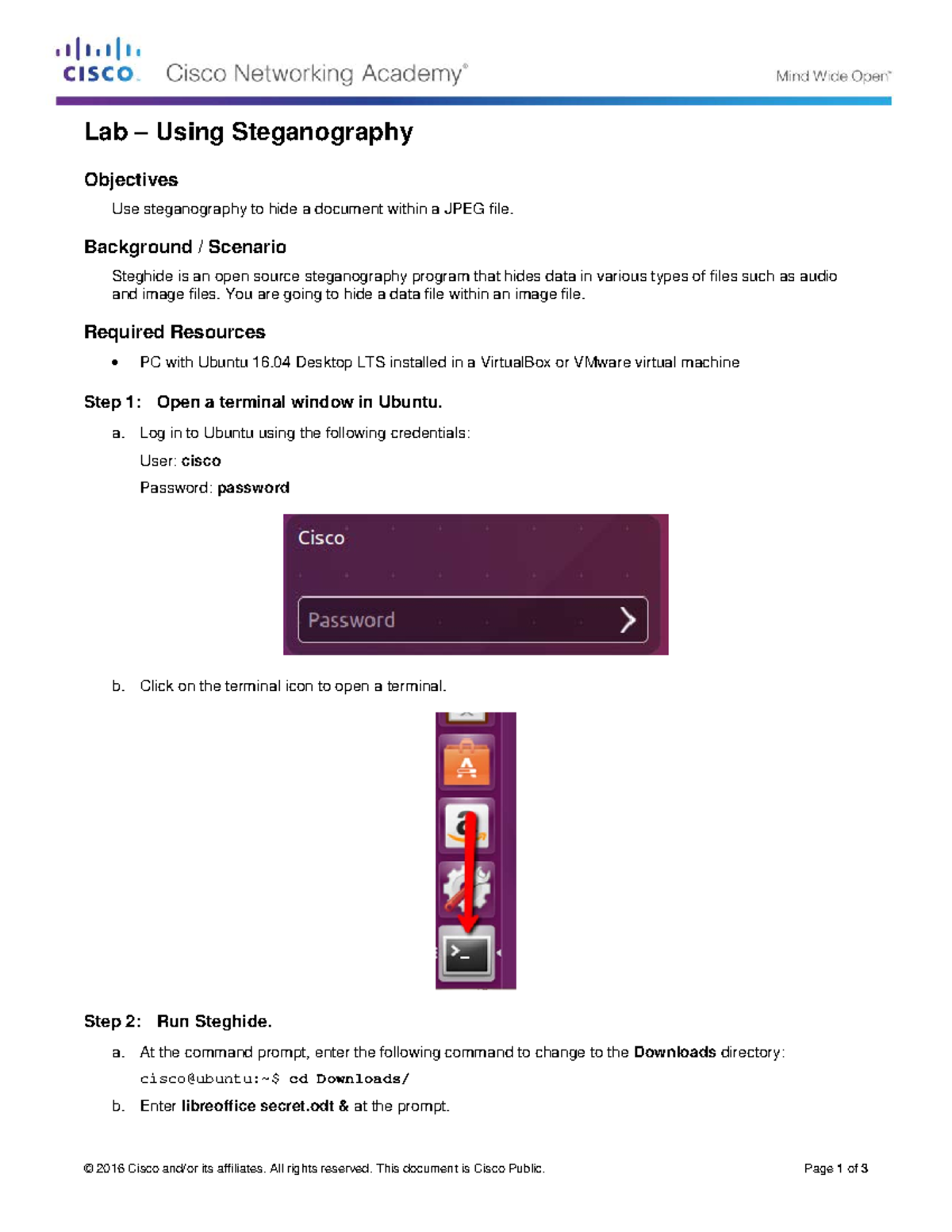4.3.2.3 Lab - Using Steganography - © 2016 Cisco and/or its affiliates ...