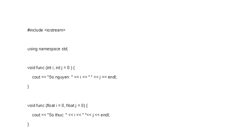 C++ Function Overloading and Default Parameters (CS101) - Studocu