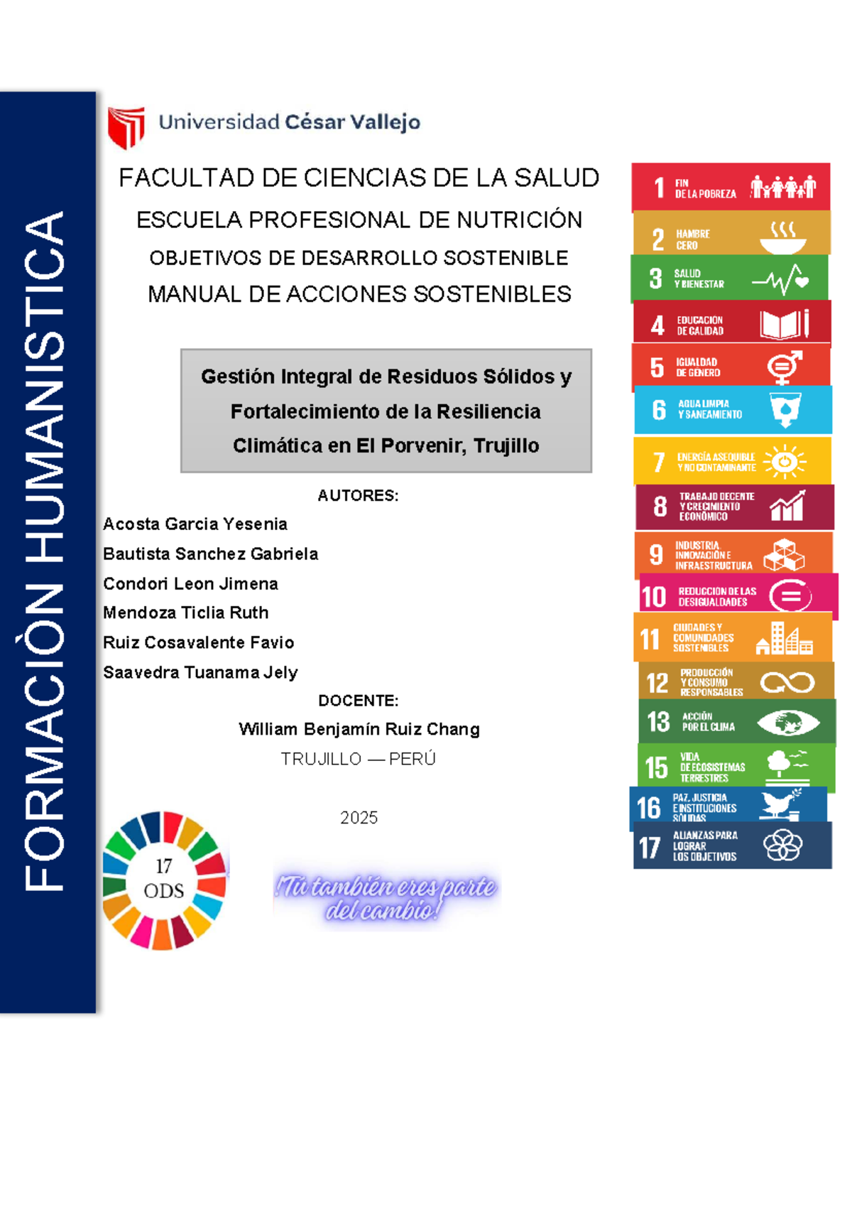 Guía de Acciones Sostenibles 2025-1 para El Porvenir, Trujillo - Studocu