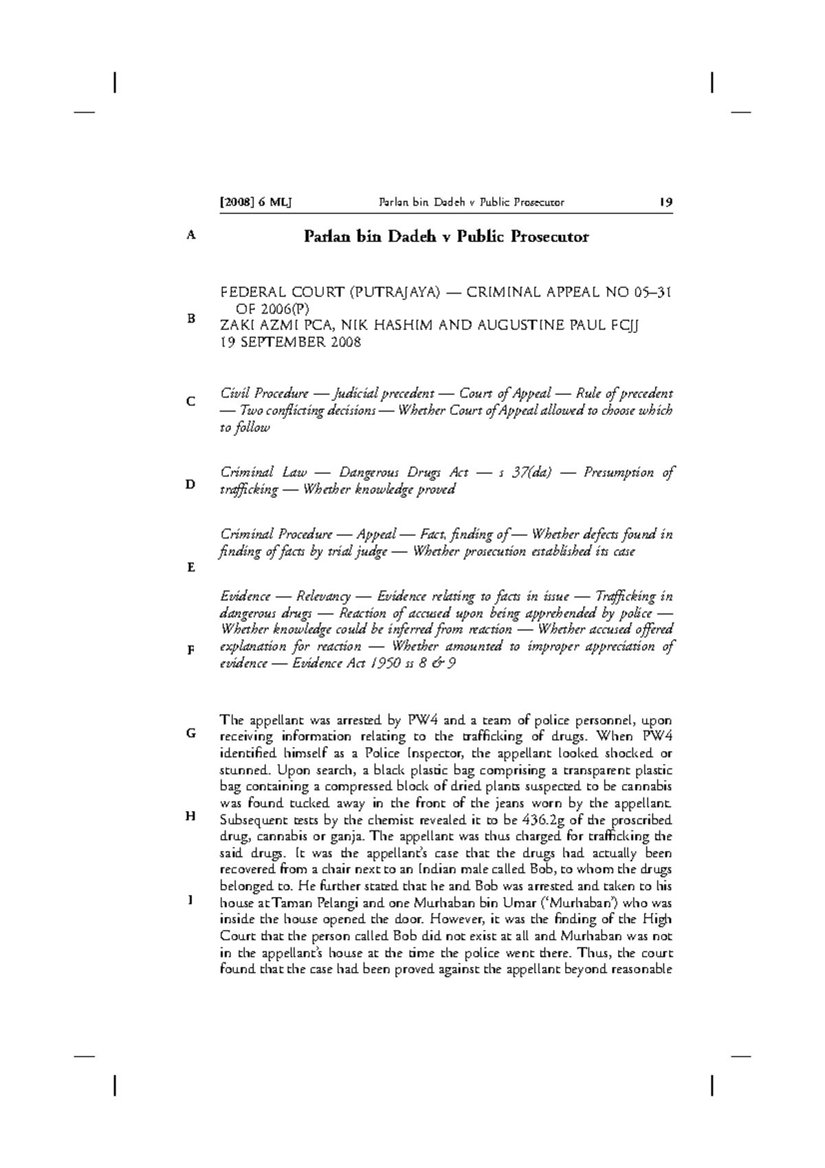 Parlan bin Dadeh v Public Prosecutor: Analysis of Criminal Appeal 2006 ...