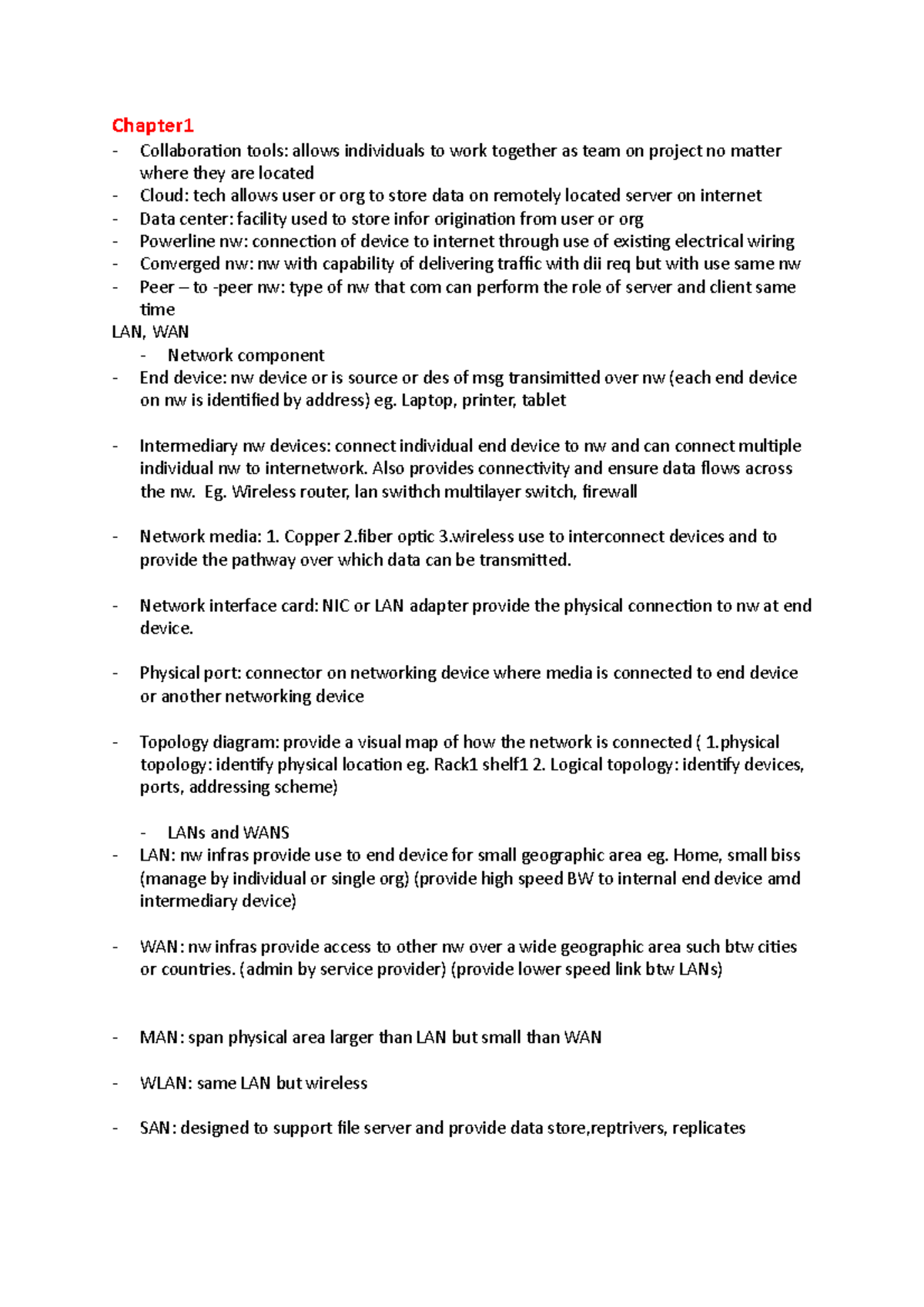 Chapter 1 - Summary Local Area Network Design and Implementation ...