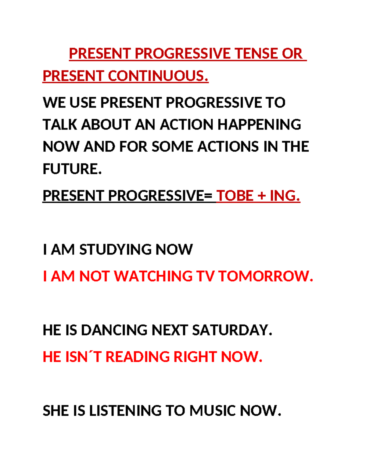 Present Progressive-1 - PRESENT PROGRESSIVE TENSE OR PRESENT CONTINUOUS ...