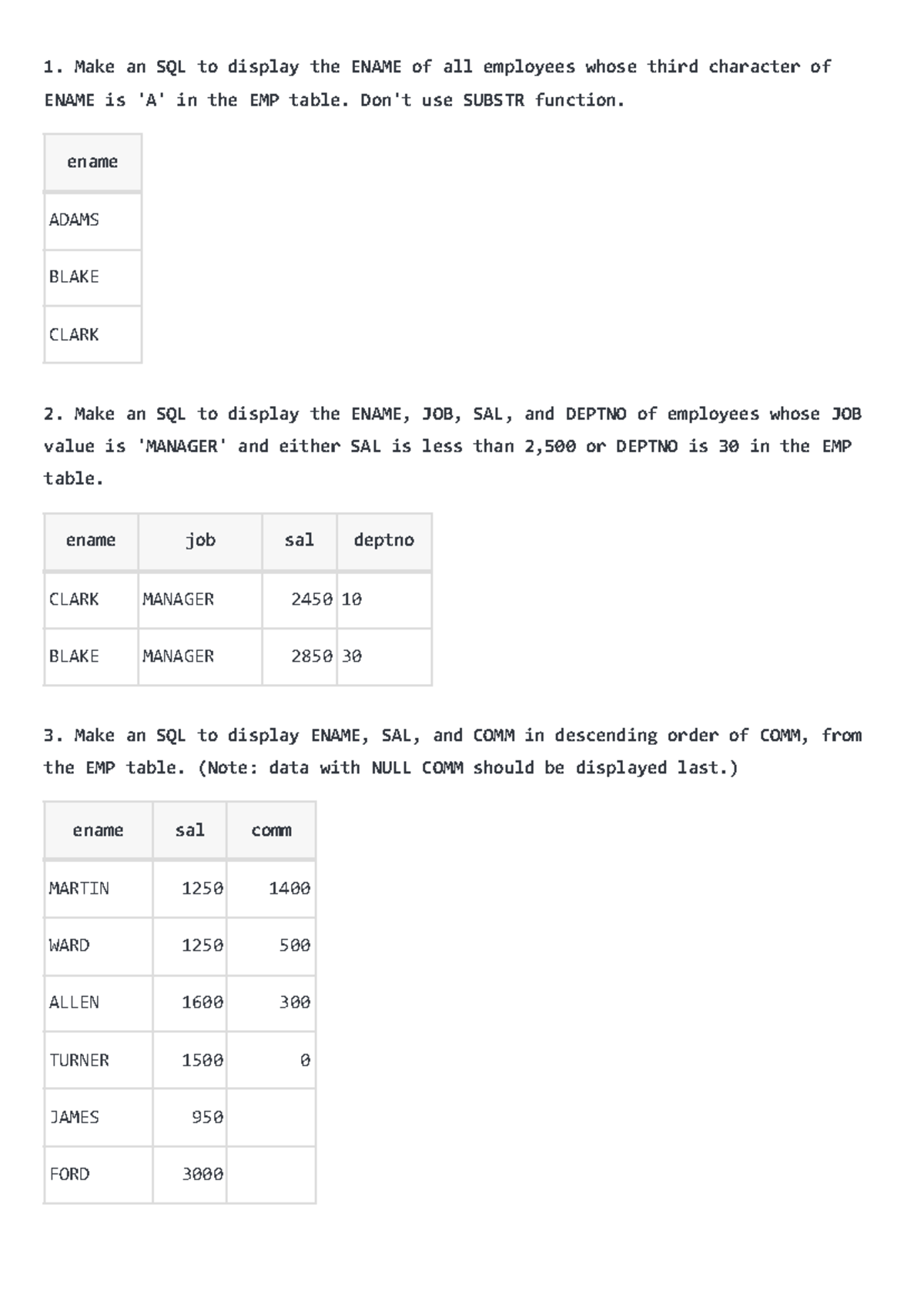 SQL Queries for Employee Data Analysis - Course Code: SQL101 - Studocu