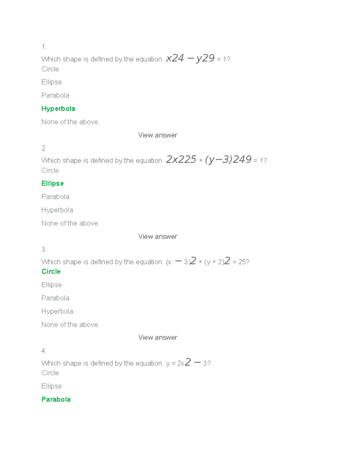 Math - Final Exam - Review and Solutions for Key Concepts - Studocu