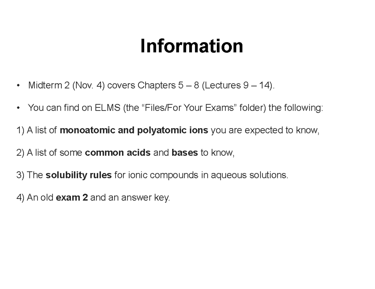 Thermochemistry Midterm 2 (Nov. 4): Key Concepts & Calculations - Studocu