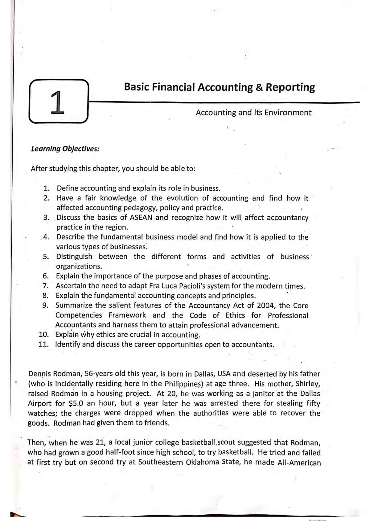Chapter 1 Acc ounting and Its Environment - Accountancy - Studocu