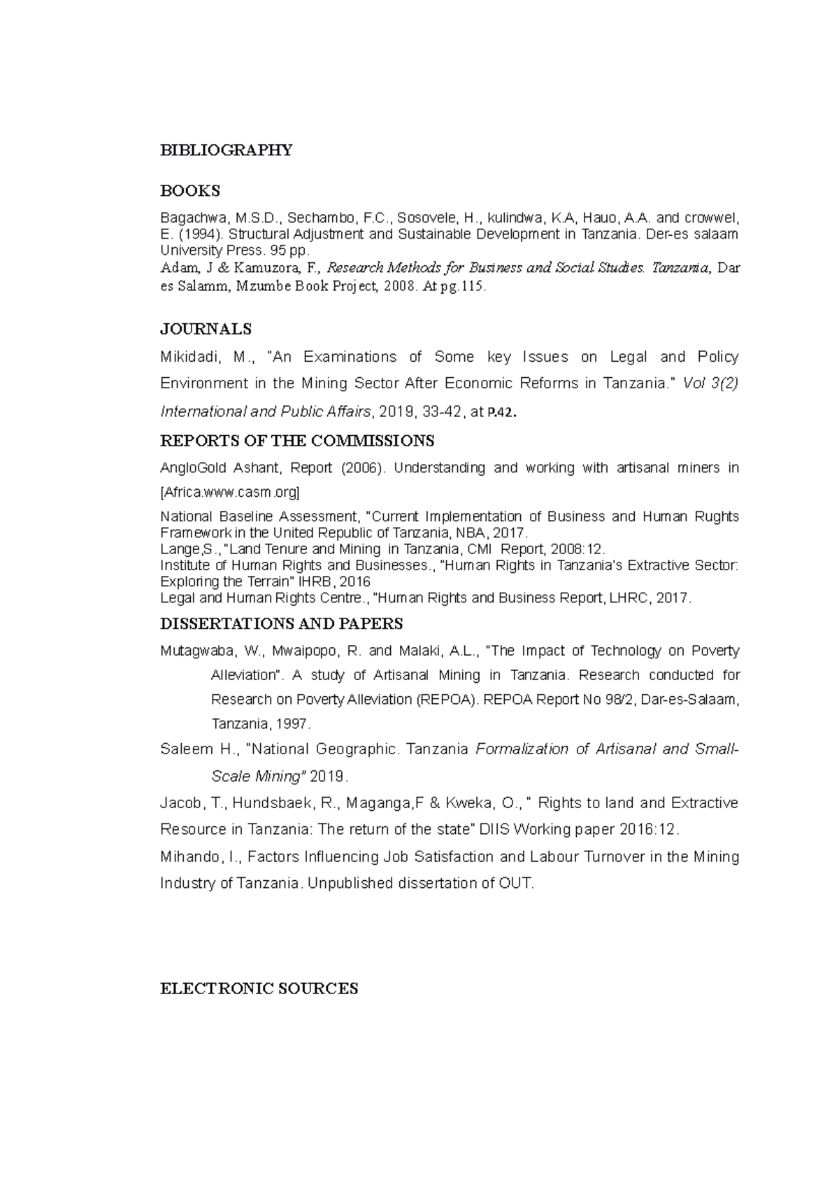 Bibliography for Business & Knowledge Course - Important