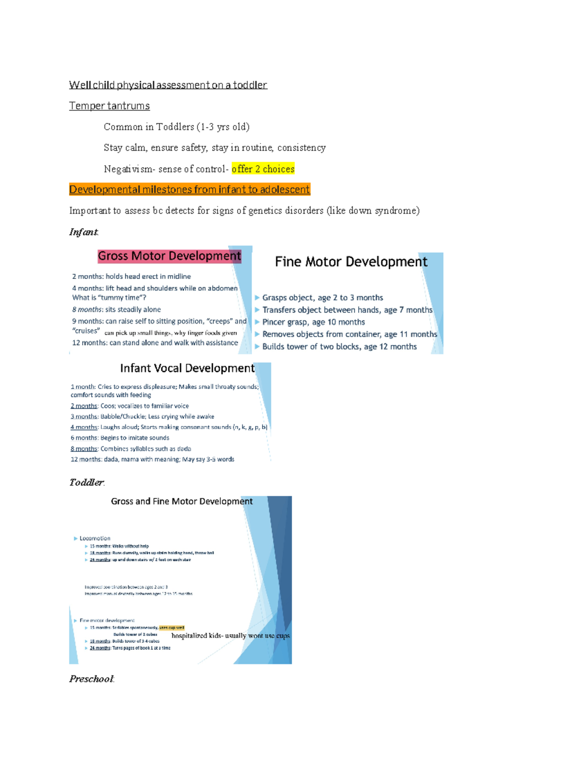 PEDS 101: Exam 1 Study Guide on Toddler Development and Care - Studocu