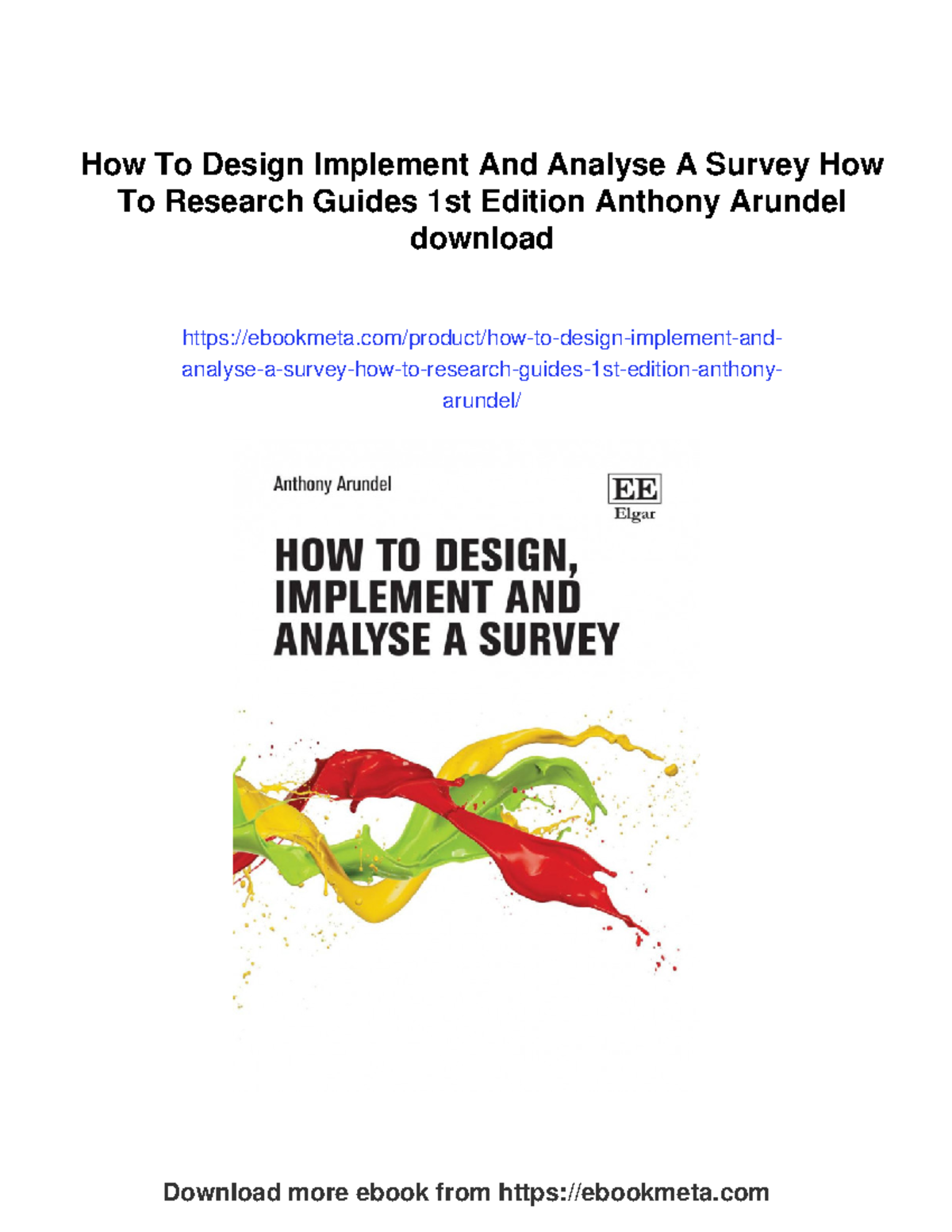 125342 - How to Design, Implement, and Analyze Surveys: A Guide - Studocu