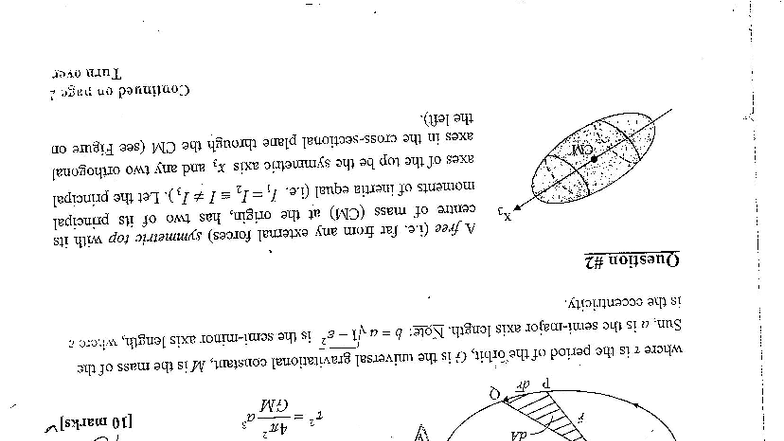 Phy 351(1) - Notes on Angular Momentum and Planetary Motion - Studocu