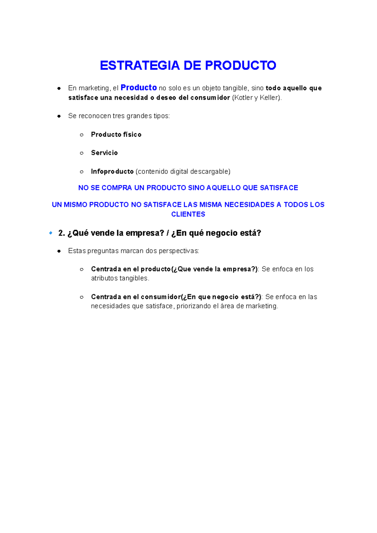 Resumen de Estrategias de Producto y Precio en Marketing M3 - Studocu