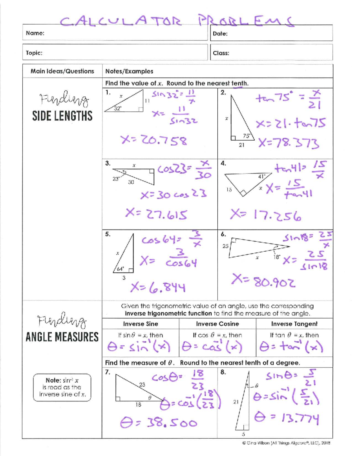 AP Precalculus Unit 3: Trigonometric Problems and Solutions - Studocu